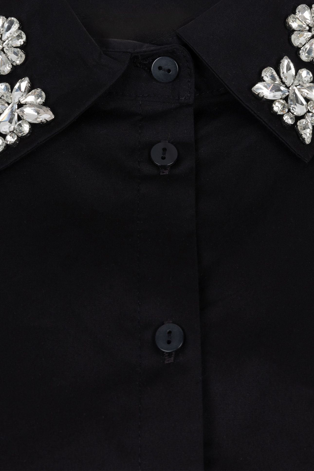 BLOUSE POPLIN BROCHE BLACK 7