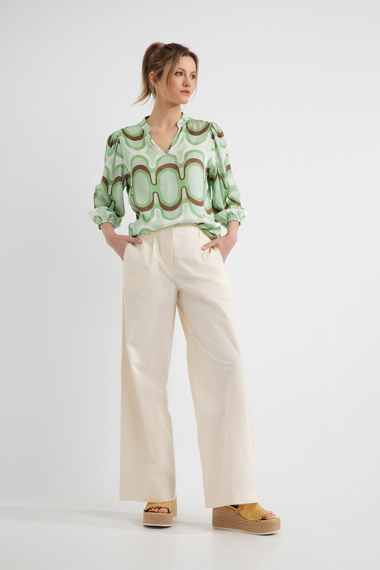 DENVER BLOUSE SEA GREEN PRINT 3