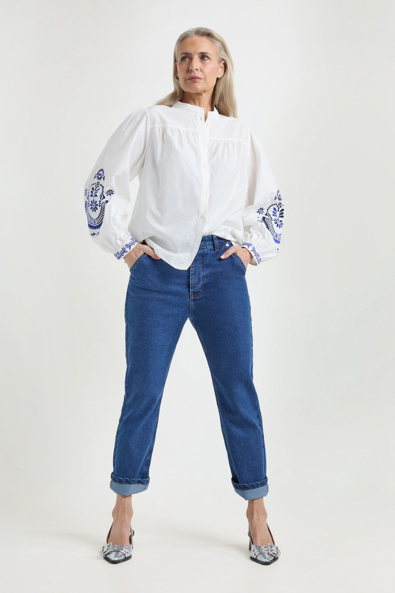 JORIS BLOUSE ROYAL BLUE PRINT 3