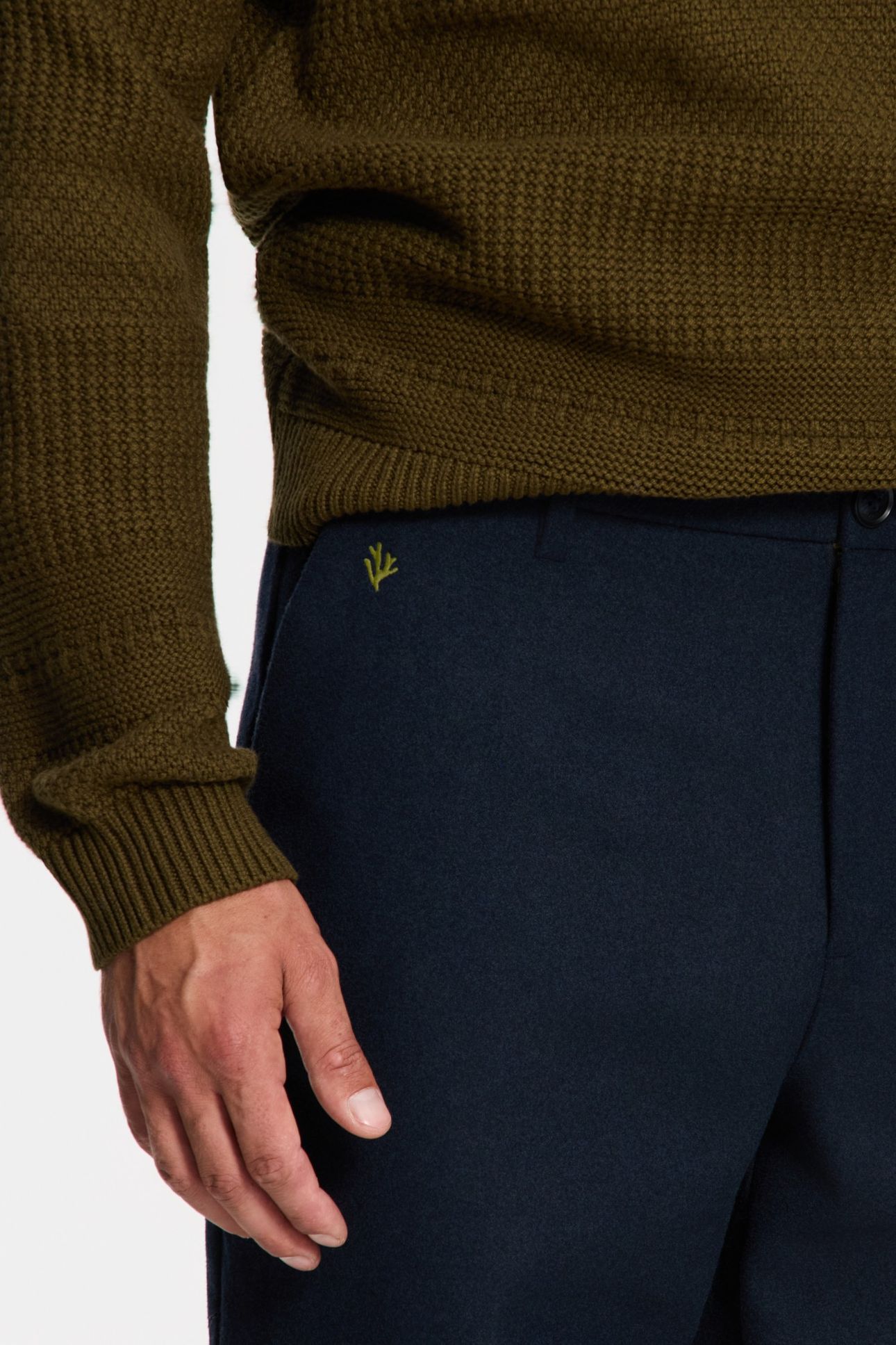 FORD WOOL BLEND STRAIGHT FIT TROUSERS BLUE DARK NAVY 7