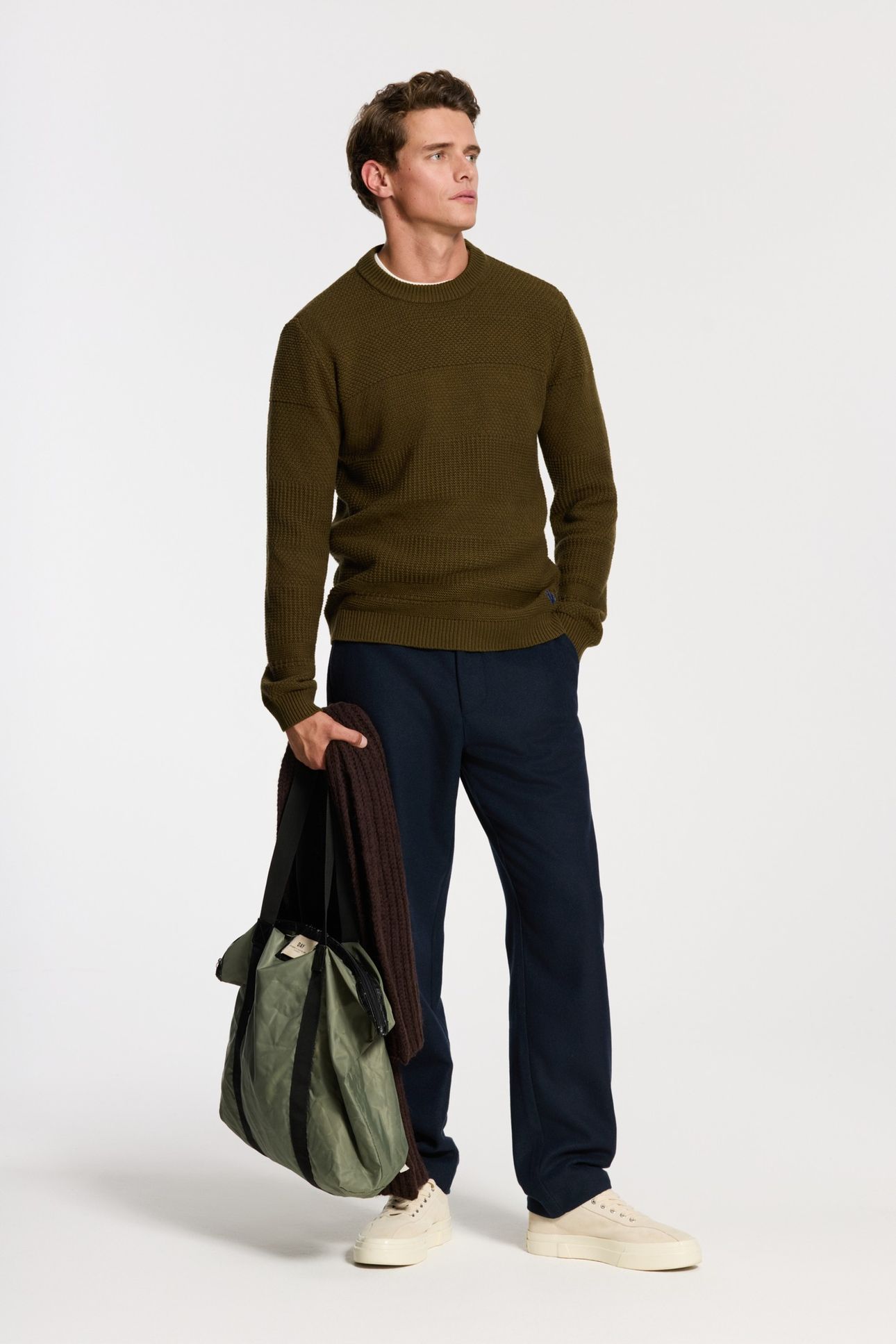 FORD WOOL BLEND STRAIGHT FIT TROUSERS BLUE DARK NAVY 2