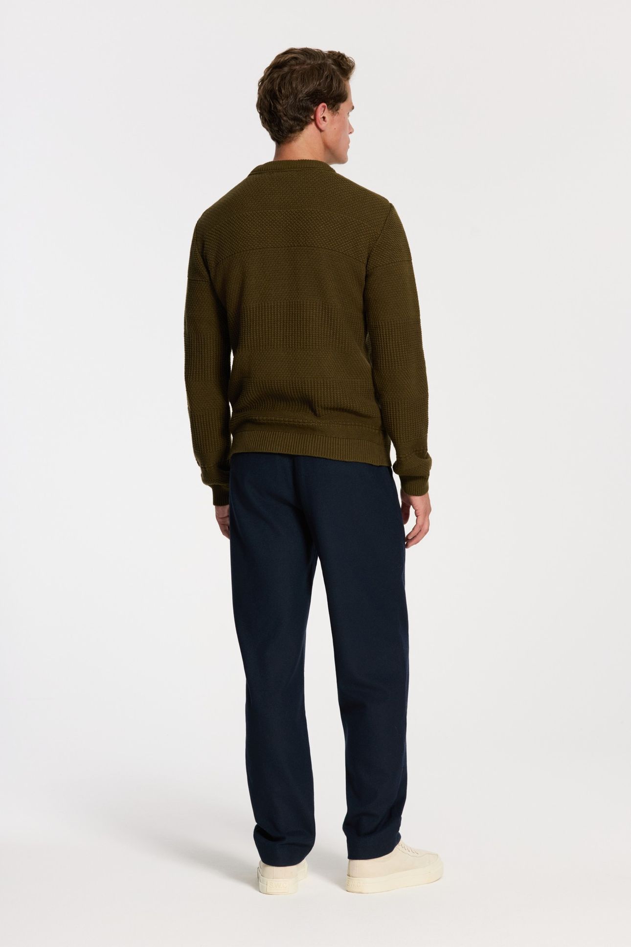 FORD WOOL BLEND STRAIGHT FIT TROUSERS BLUE DARK NAVY 4
