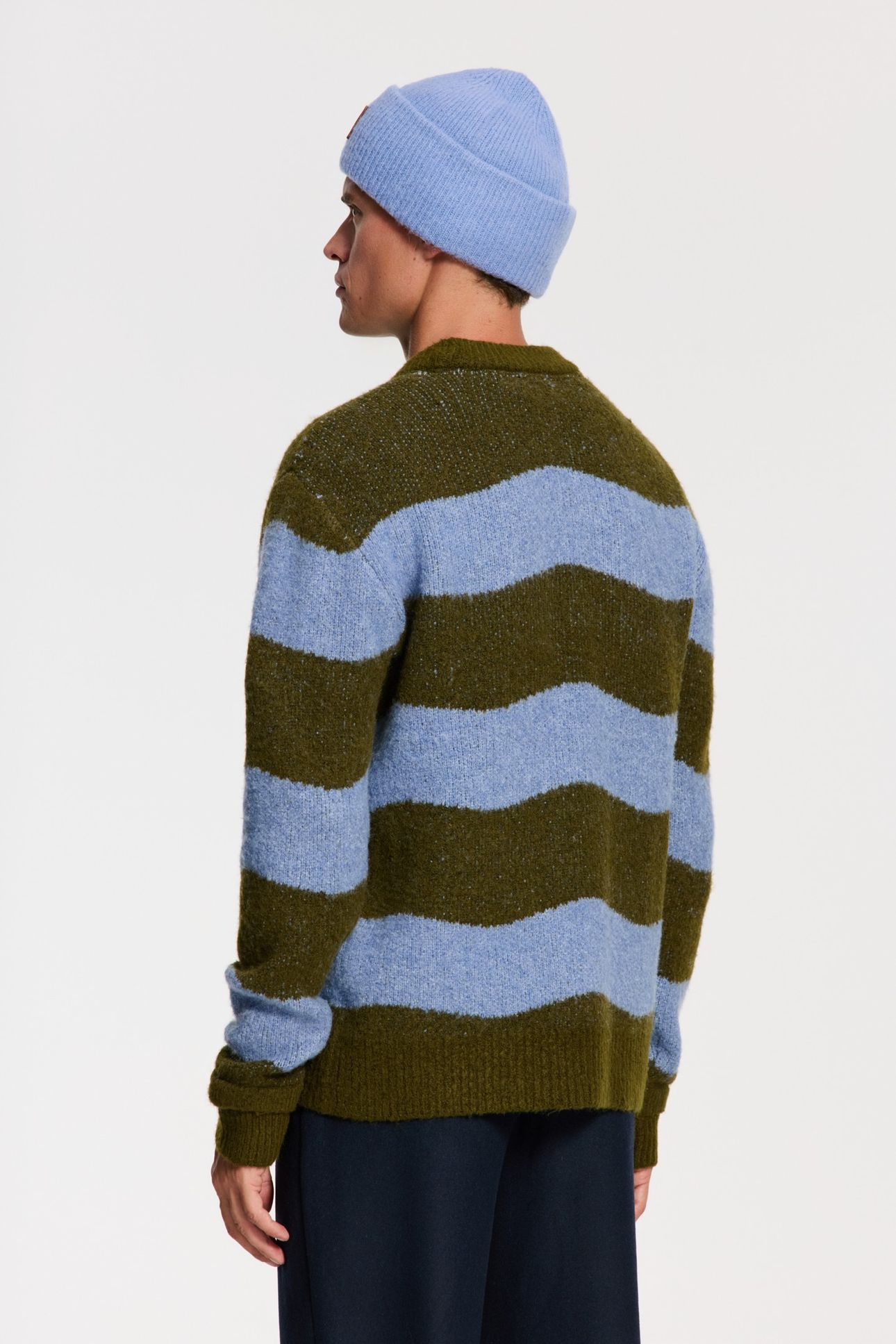 PIKE RELAXED FIT WAVE PULLOVER GREEN BLUE WAVE 4