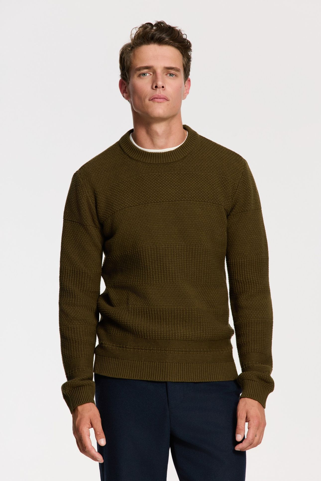 PERRY REGULAR FIT STRUCTURED PULLOVER GREEN OLIVE 1