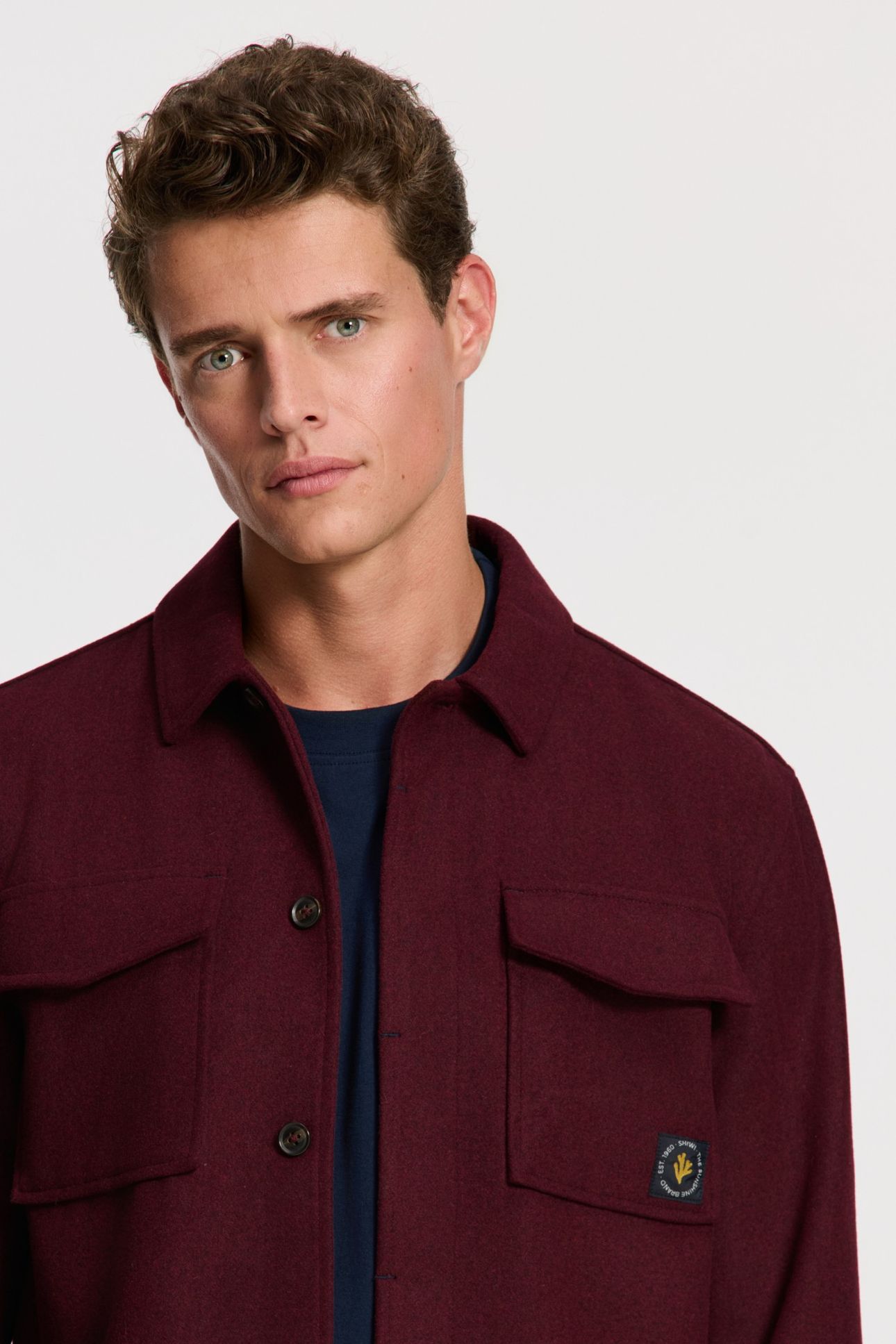 STAN WOOL BLEND LONG SLEEVE SHIRT RED EARTH 6
