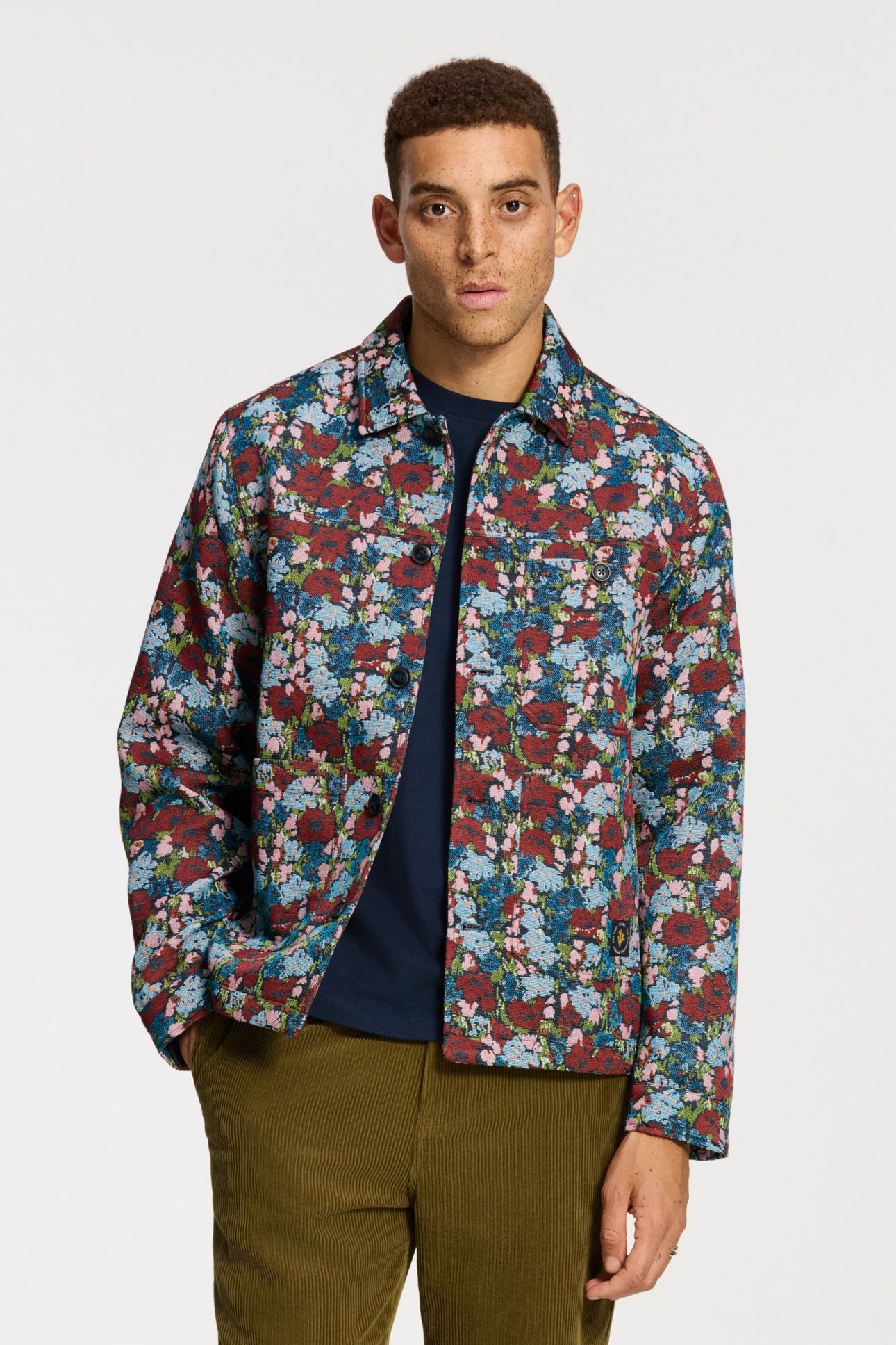 IAN FLORAL FIELD JACKET BLUE DARK NAVY FLORAL 1
