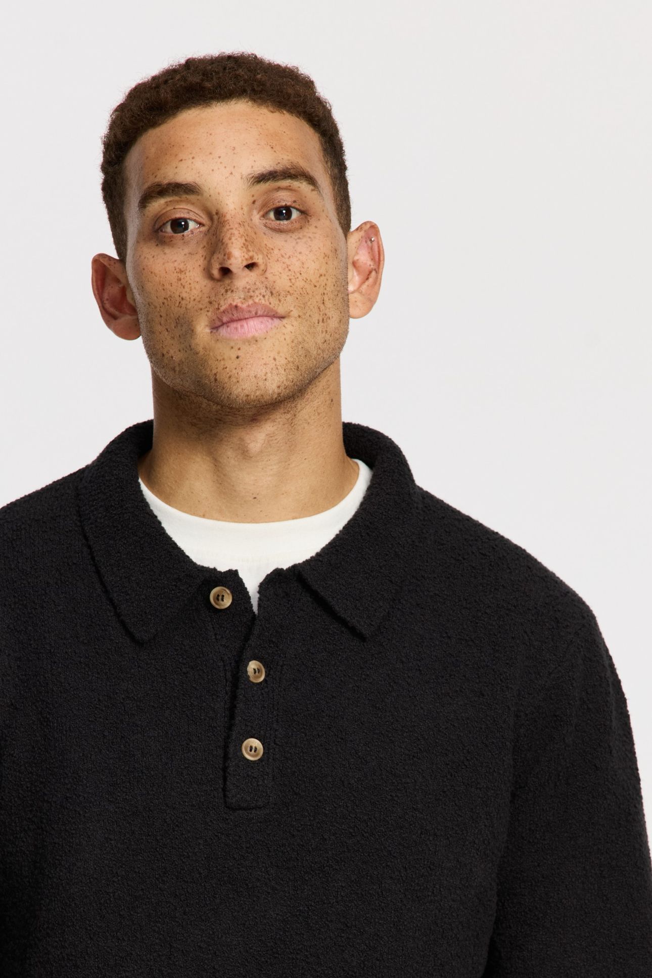 PENN REGULAR FIT BOUCLE POLO BLACK 5