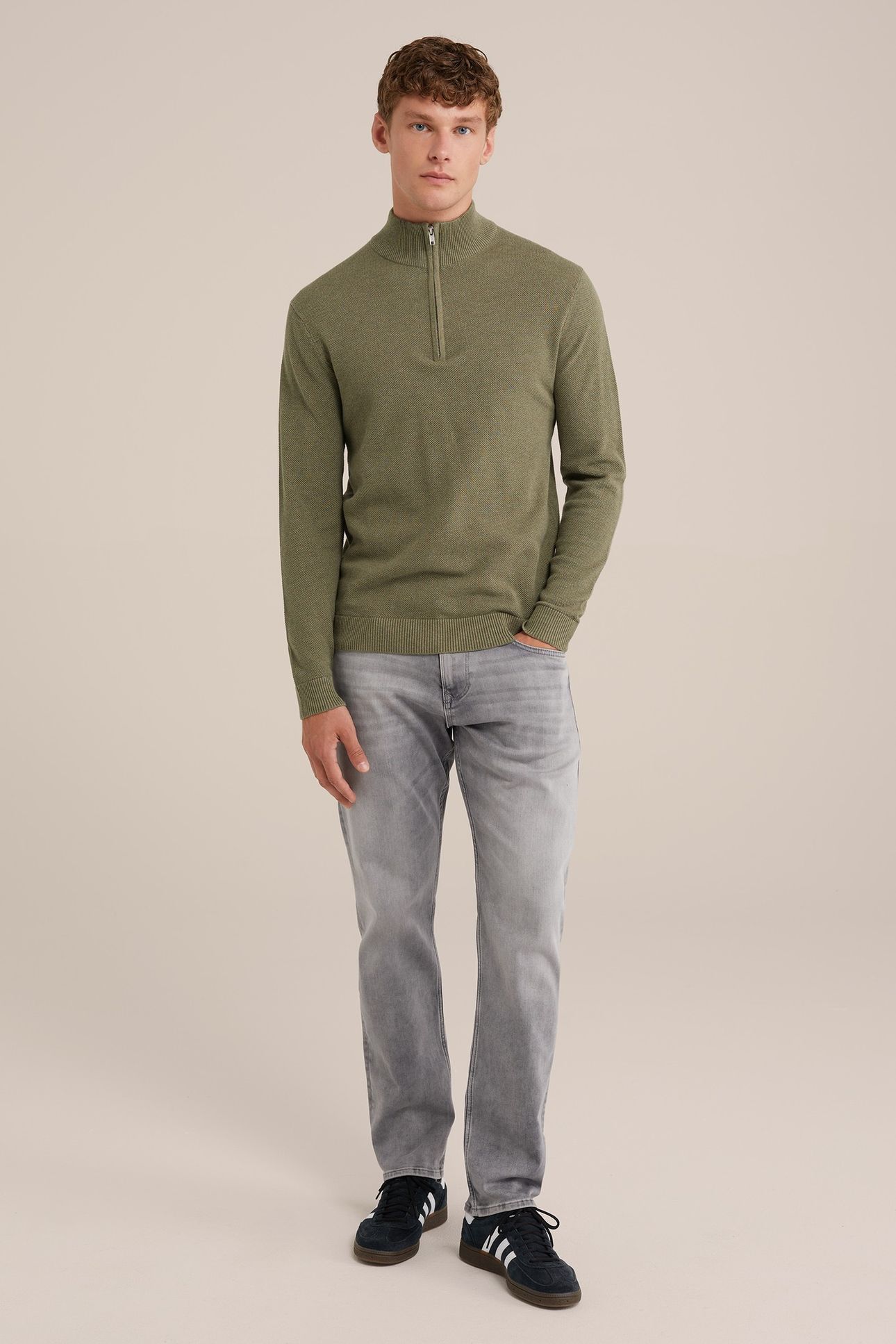5-POCKET MID WAIST LIGHT GREY 2