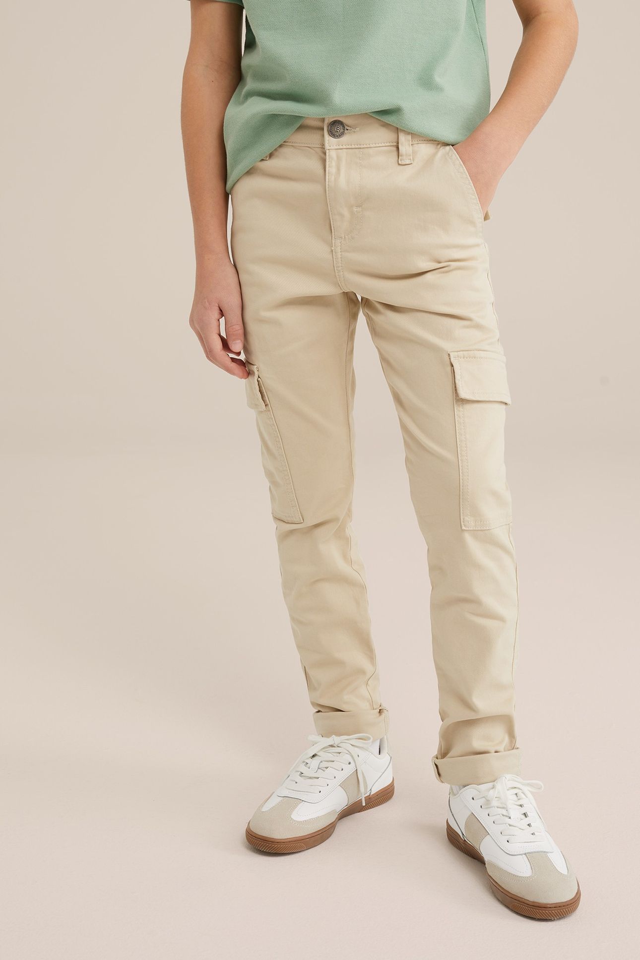 BOYS CARGO PANTS BEIGE 1
