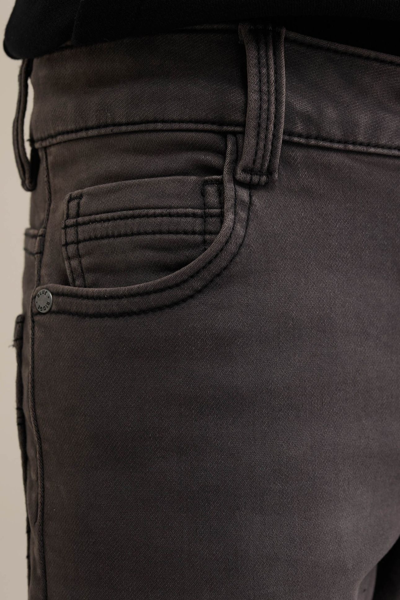 BOYS 5-POCKET MID WAIST DARK GREY 5