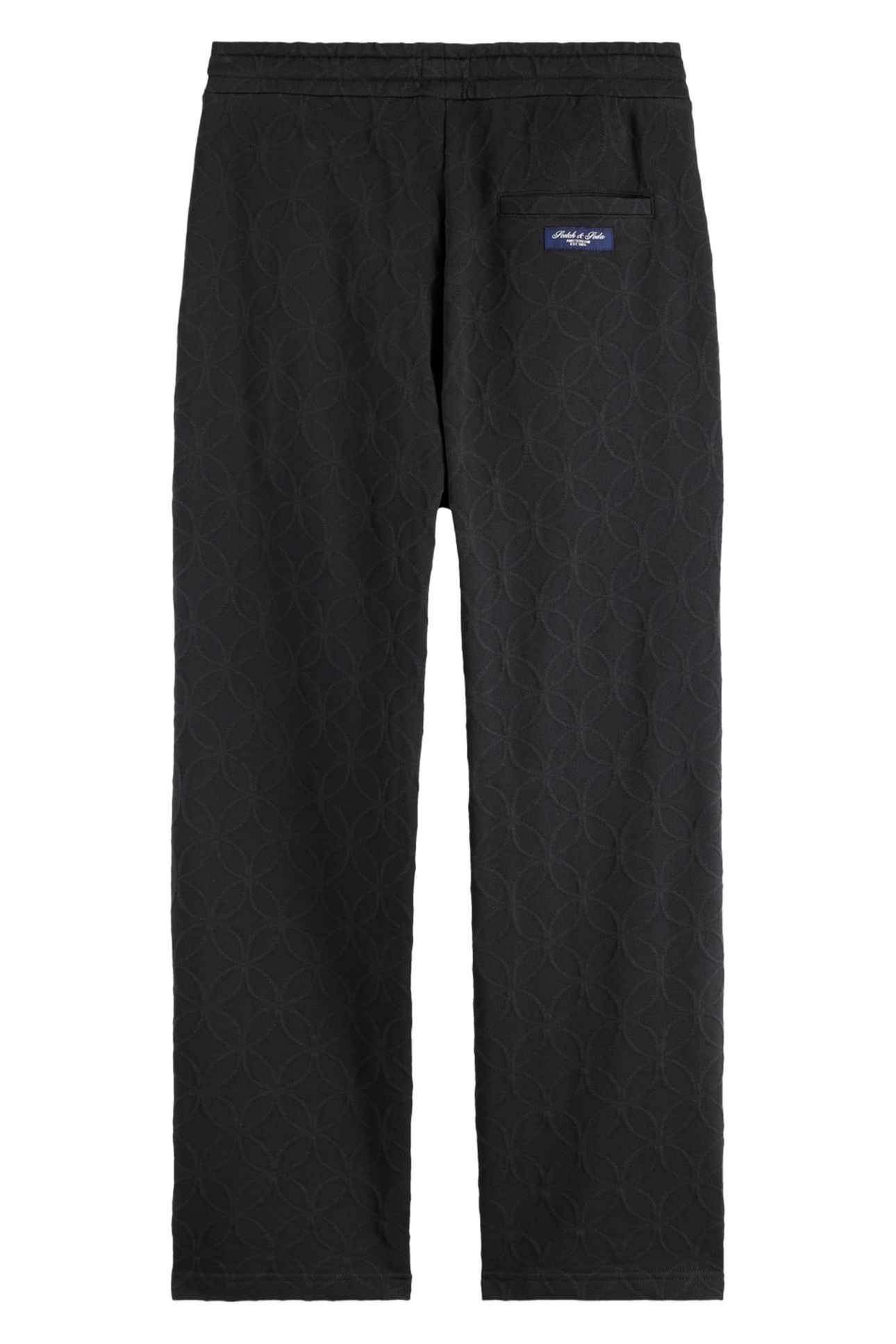 JACQUARD TERRY RELAXED STRAIGHT FIT SWEATPANTS BLACK 2