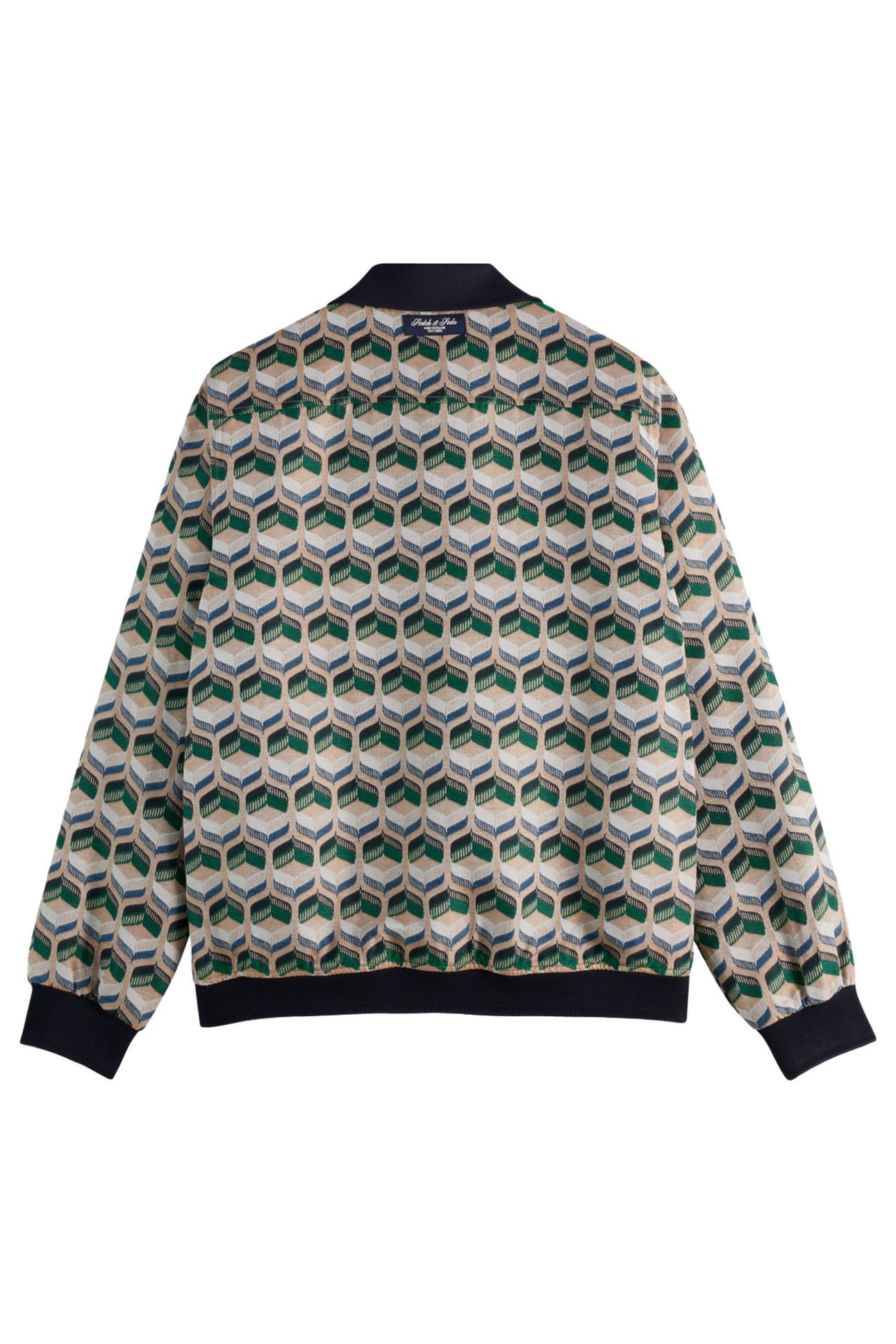 JACQUARD TRACKSUIT JACKET RETRO SHAPE BEIGE AOP 2