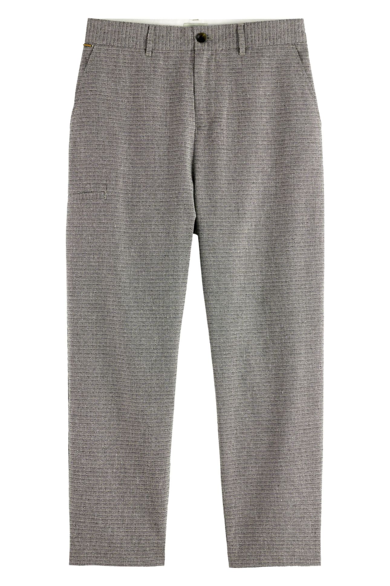 BASKET-WEAVE WIDE FIT COTTON/LINEN CHINO SOFT CAMEL MINI PAT 1