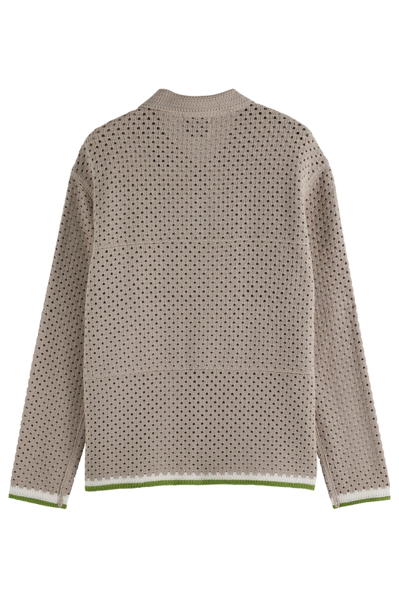 CROCHET LONG-SLEEVED SHIRT HIGHWAY GREY 2