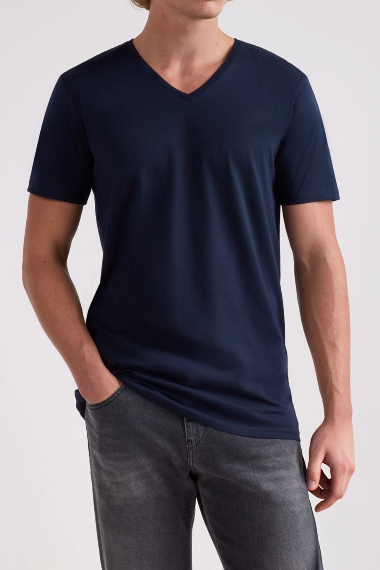 PREMIUM - STRETCH T-SHIRT - 4-PACK NAVY 5