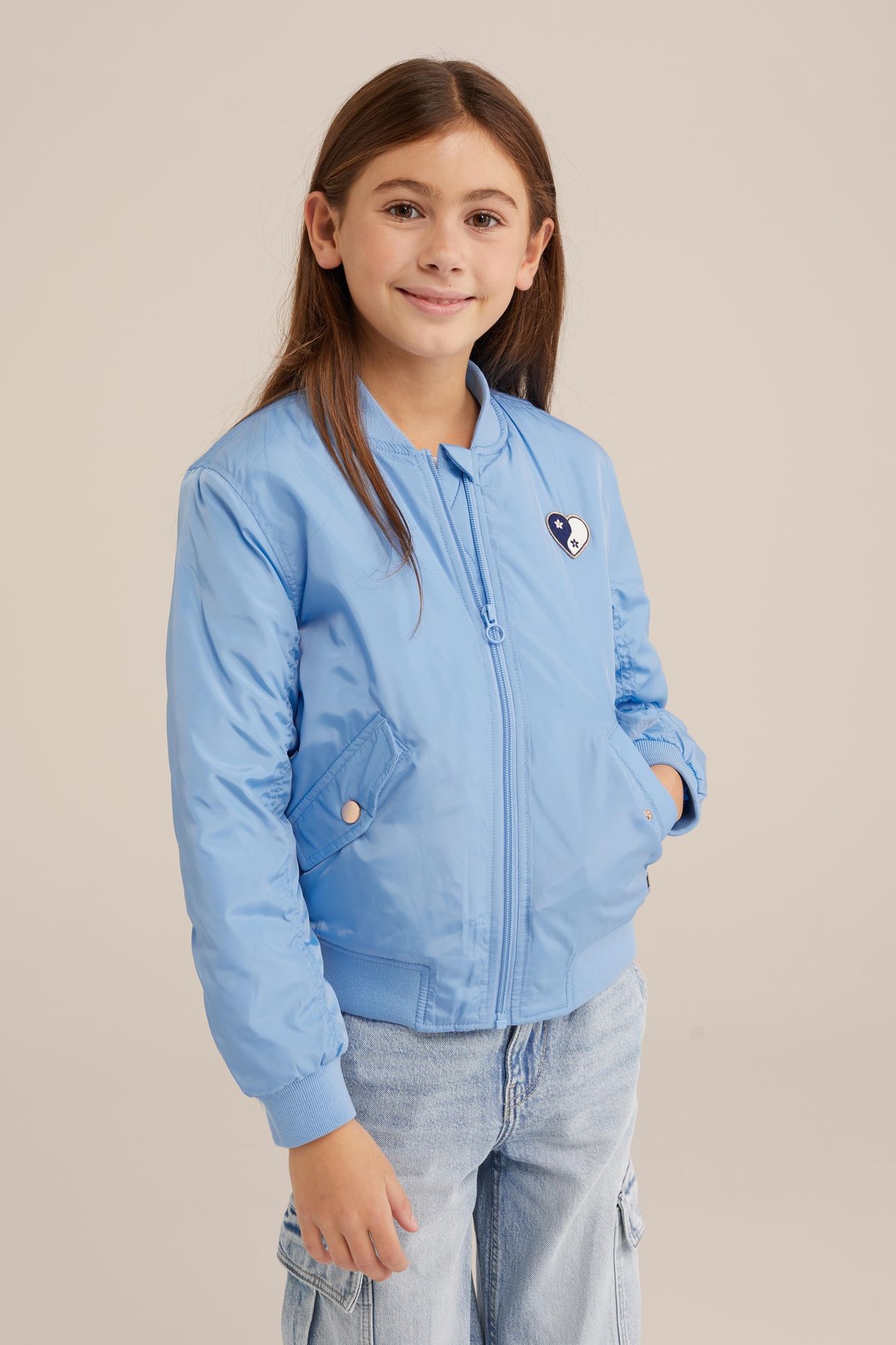 GIRLS BOMBER LIGHT BLUE 1
