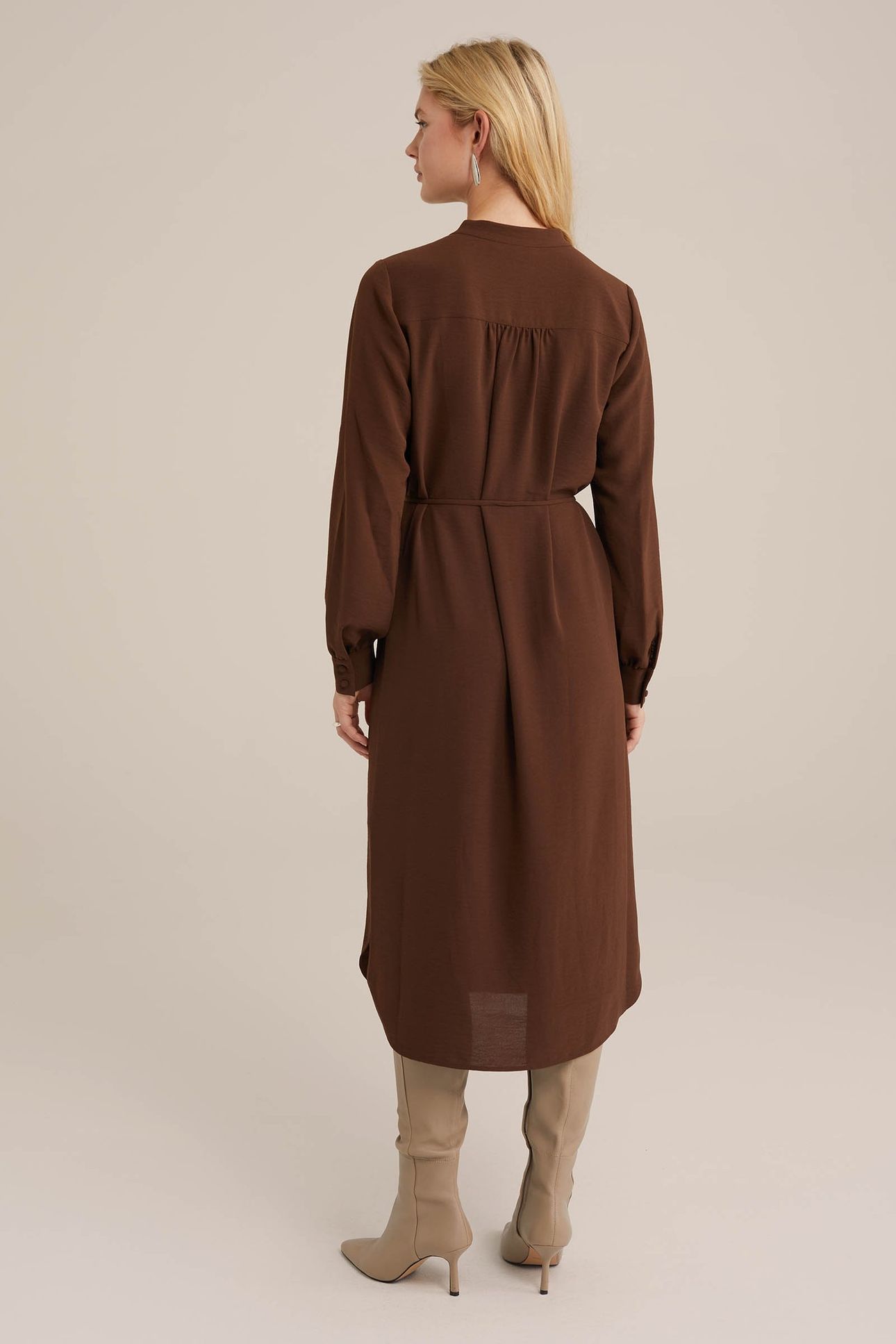 DRESS MID LENGTH BROWN 3