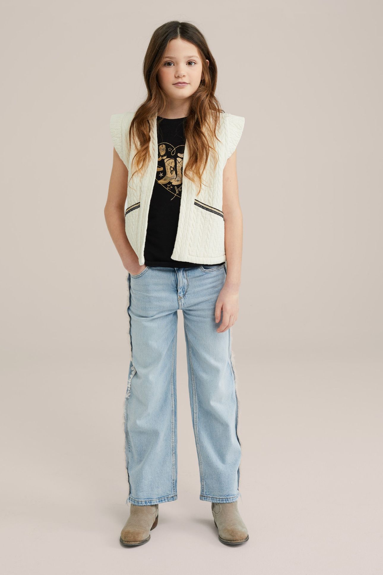GIRLS GILET WHITE 5