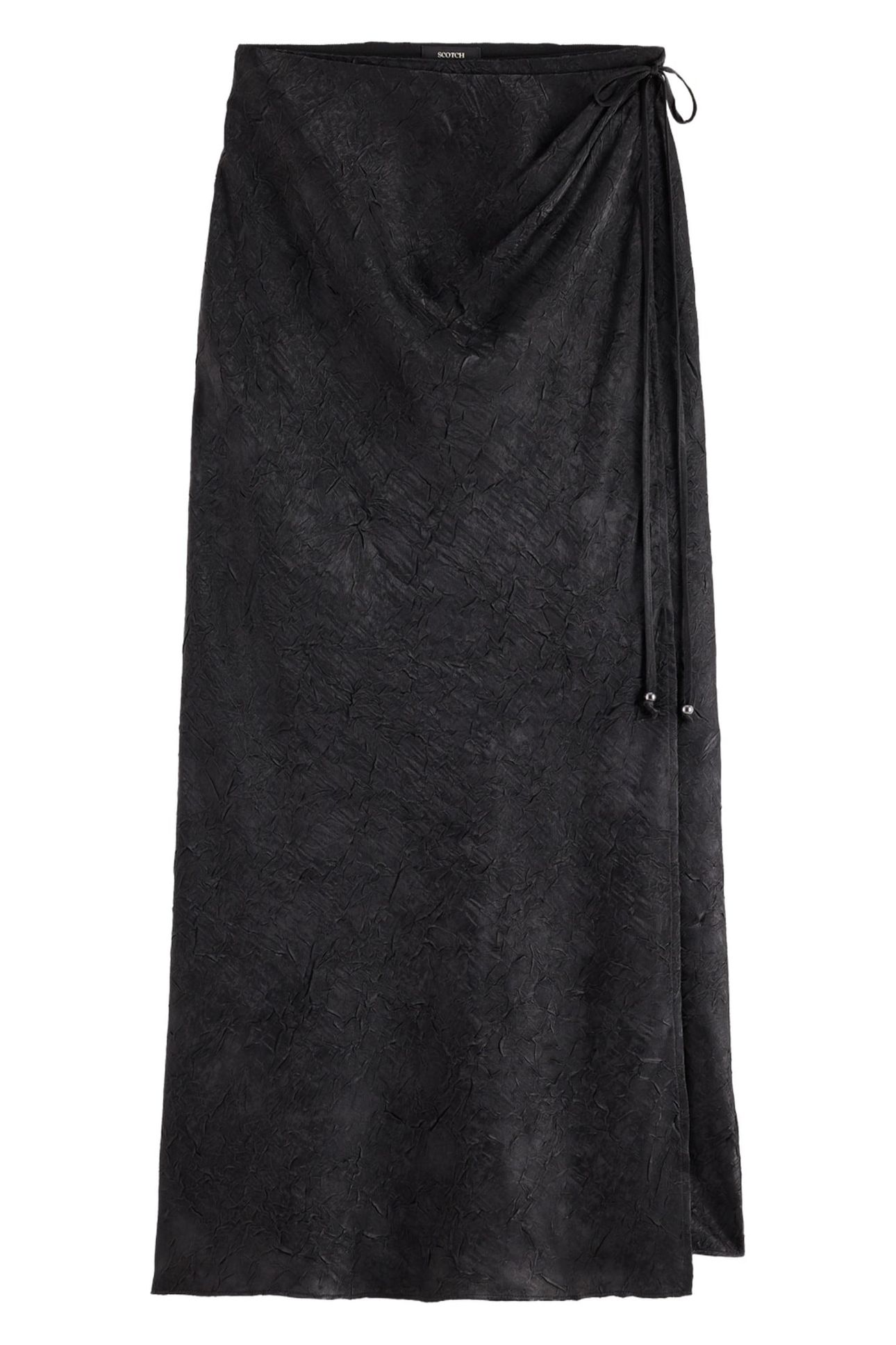 CRUSHED SATIN SKIRT BLACK 8
