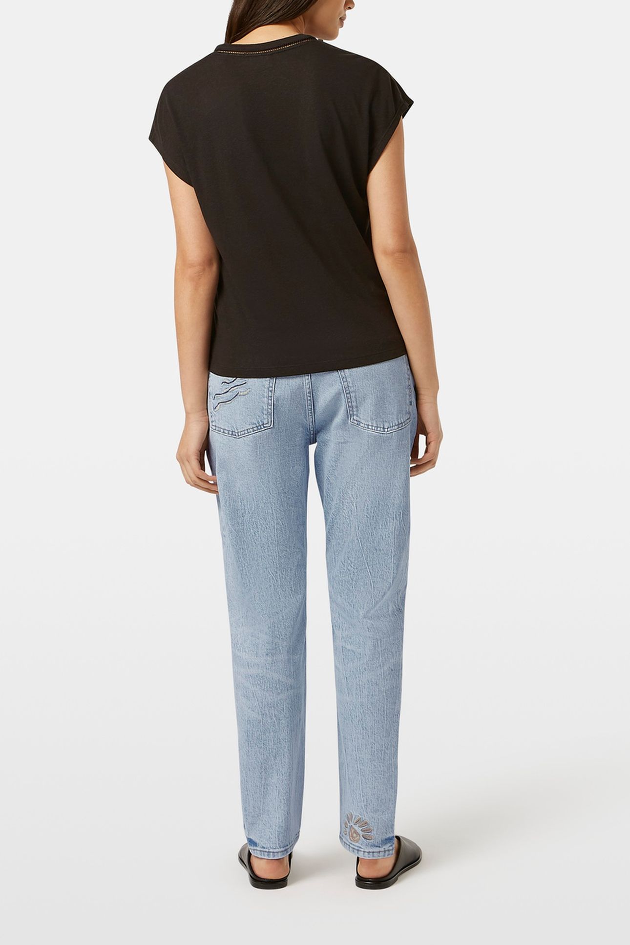 COTTON LINEN V-NECK T-SHIRT PEACH PINK 3