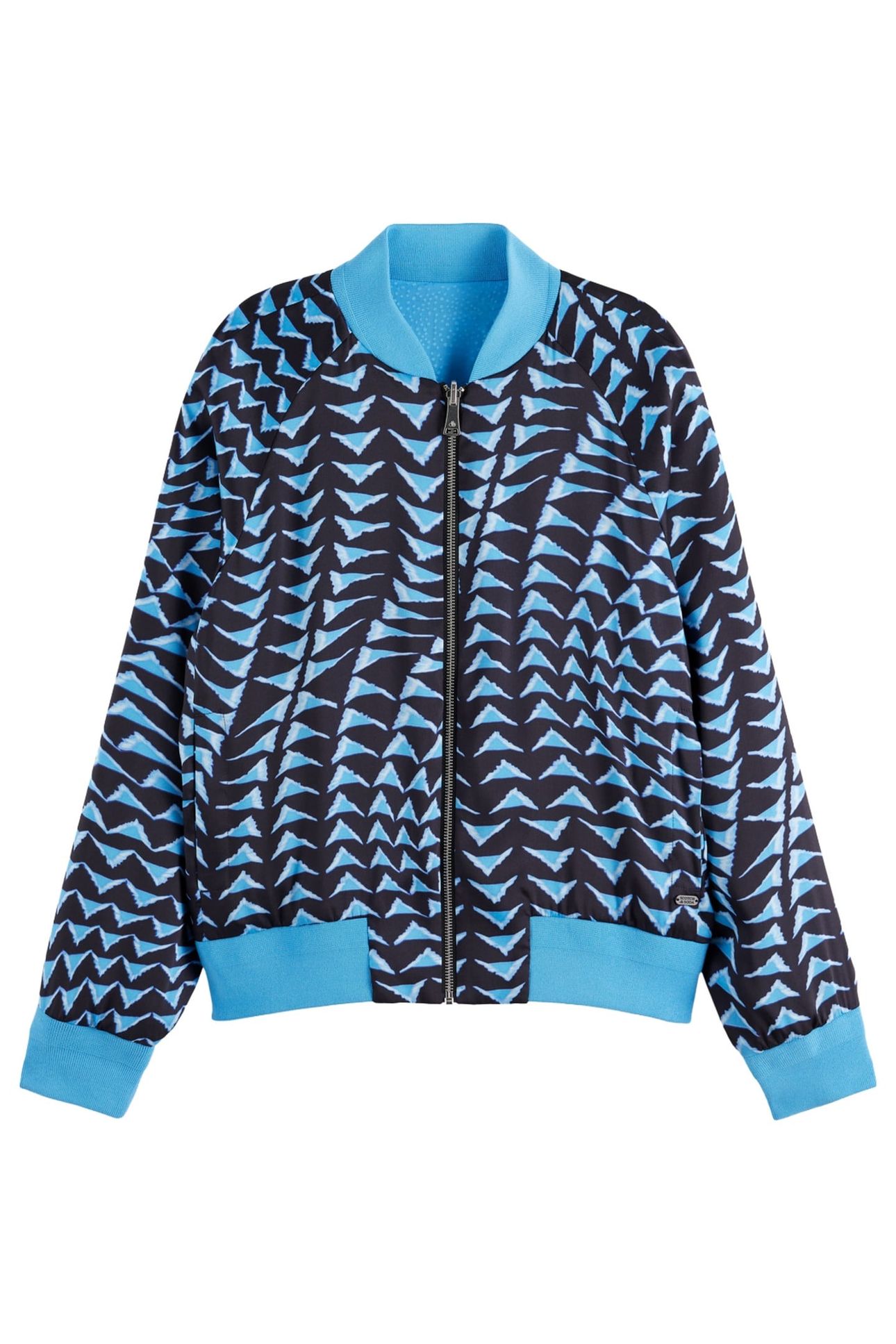 REVERSIBLE PRINTED BOMBER HOUSE OF MIRRORS BLUE/ BLACK 4