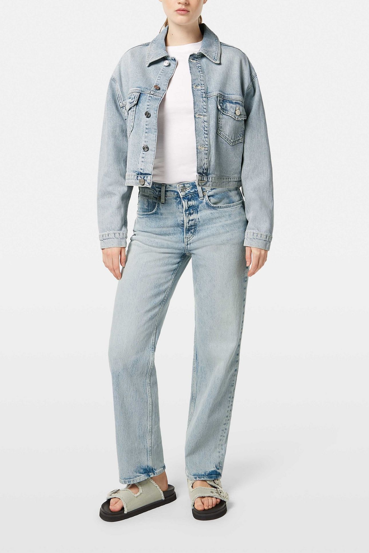 CROPPED DENIM TRUCKER JACKET BLUE STORY STORY BLUE 1