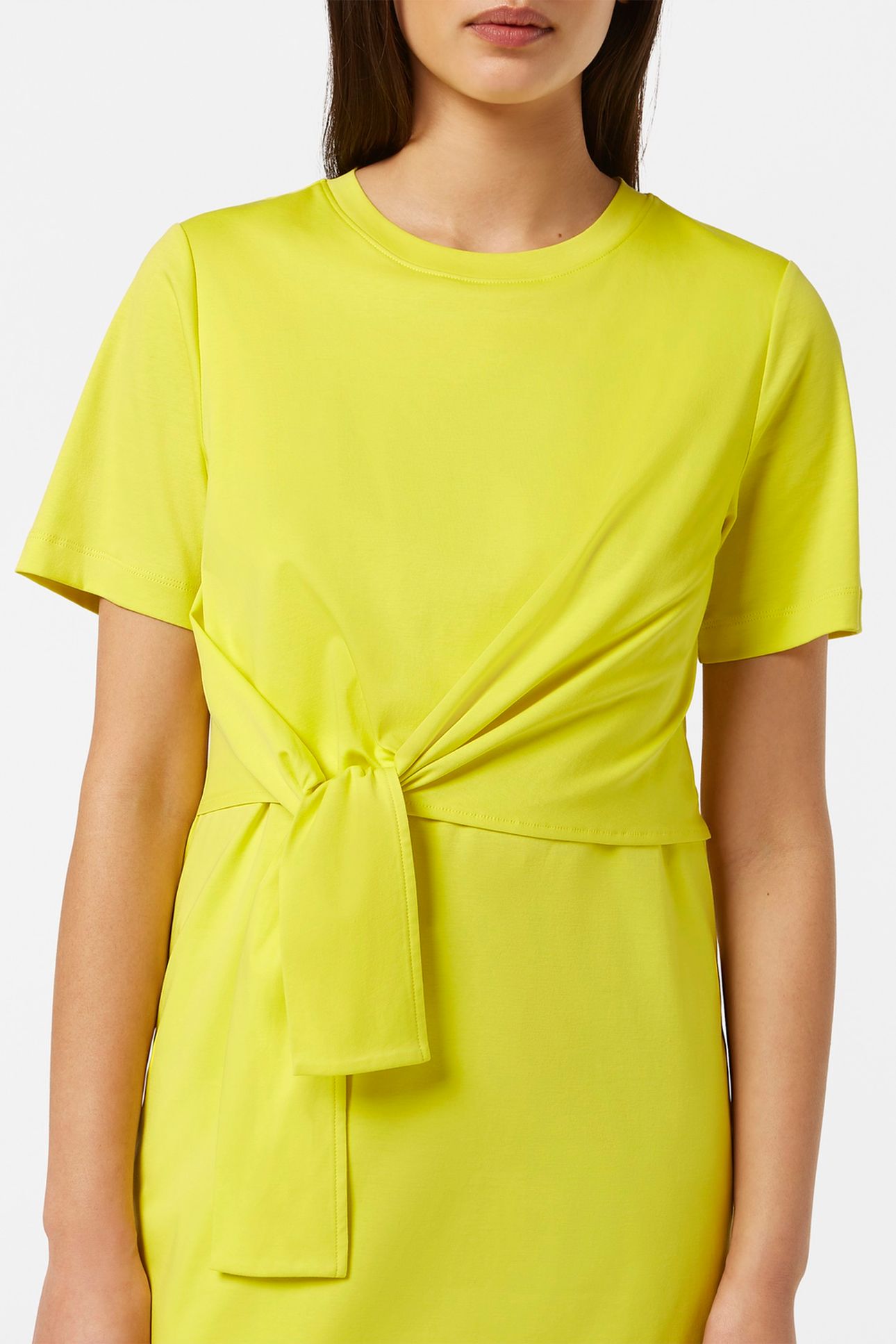KNOTTED JERSEY DRESS CITRUS YELLOW 5