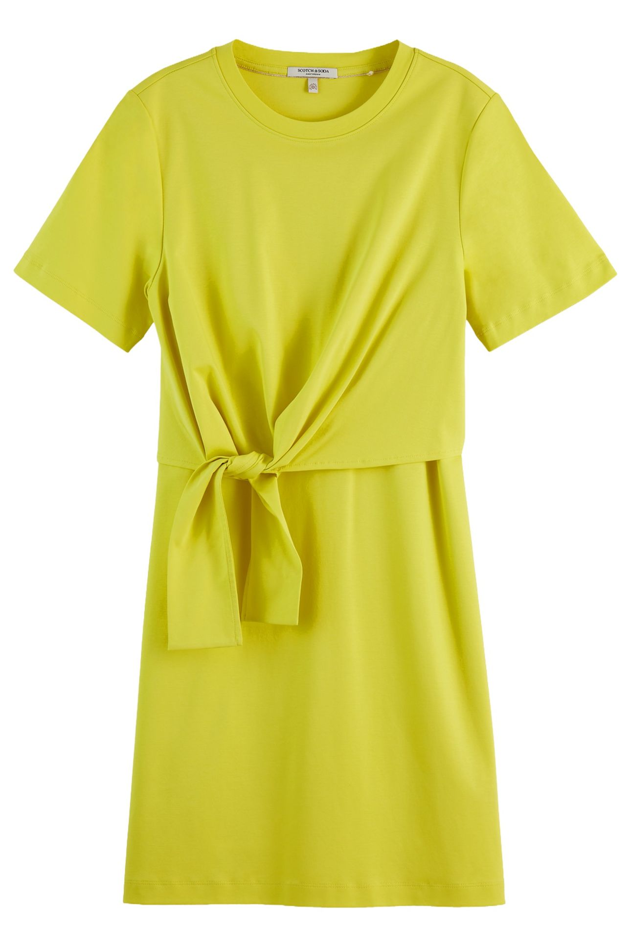 KNOTTED JERSEY DRESS CITRUS YELLOW 3