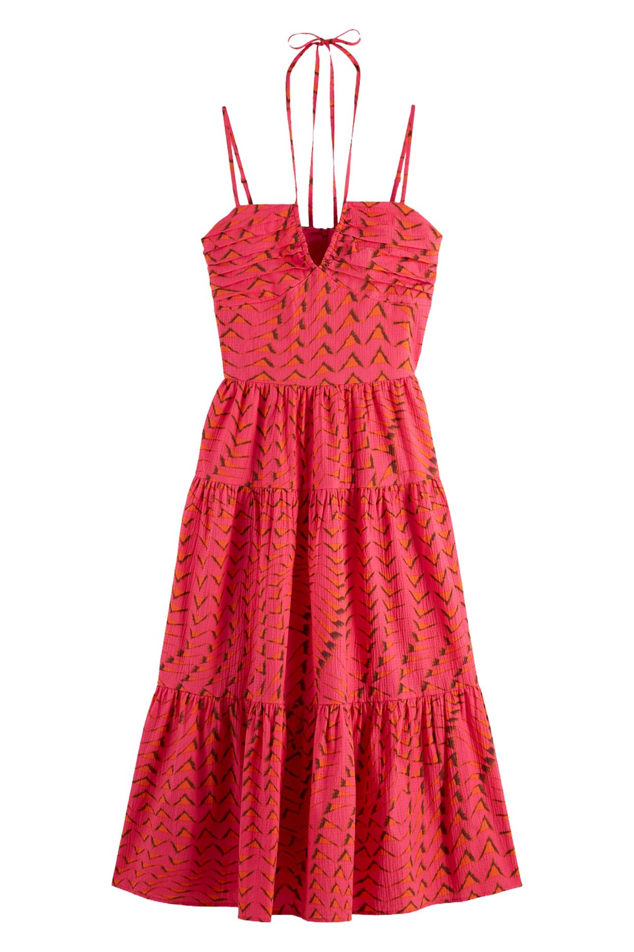 COTTON SEERSUCKER MIDI DRESS HOUSE OF MIRRORS PINK 3