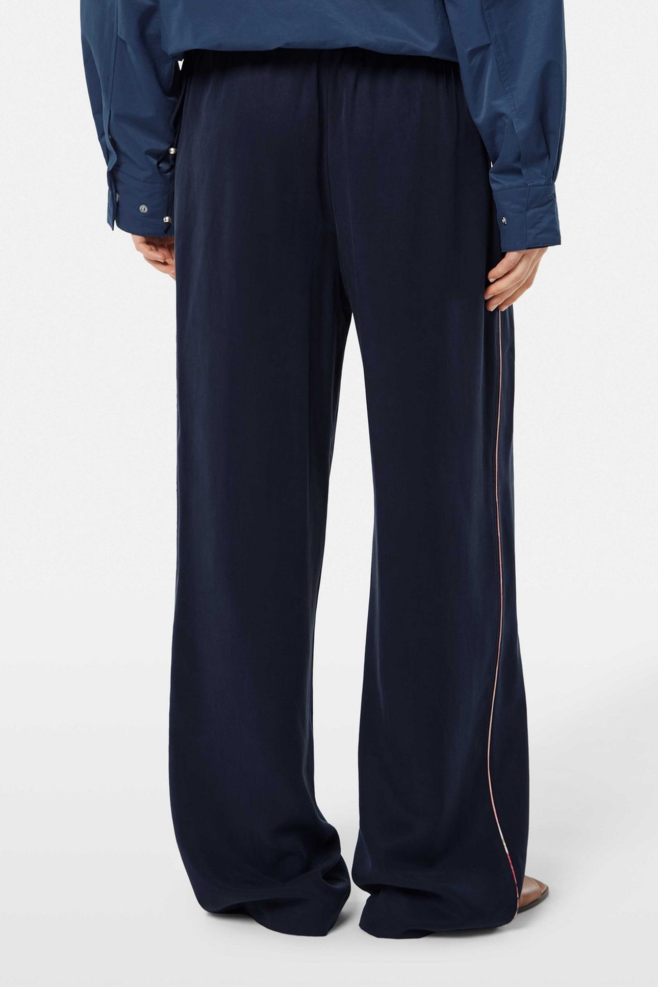 GIA - MID RISE WIDE LEG ELASTICATED TROUSERS MIDNIGHT BLUE 3