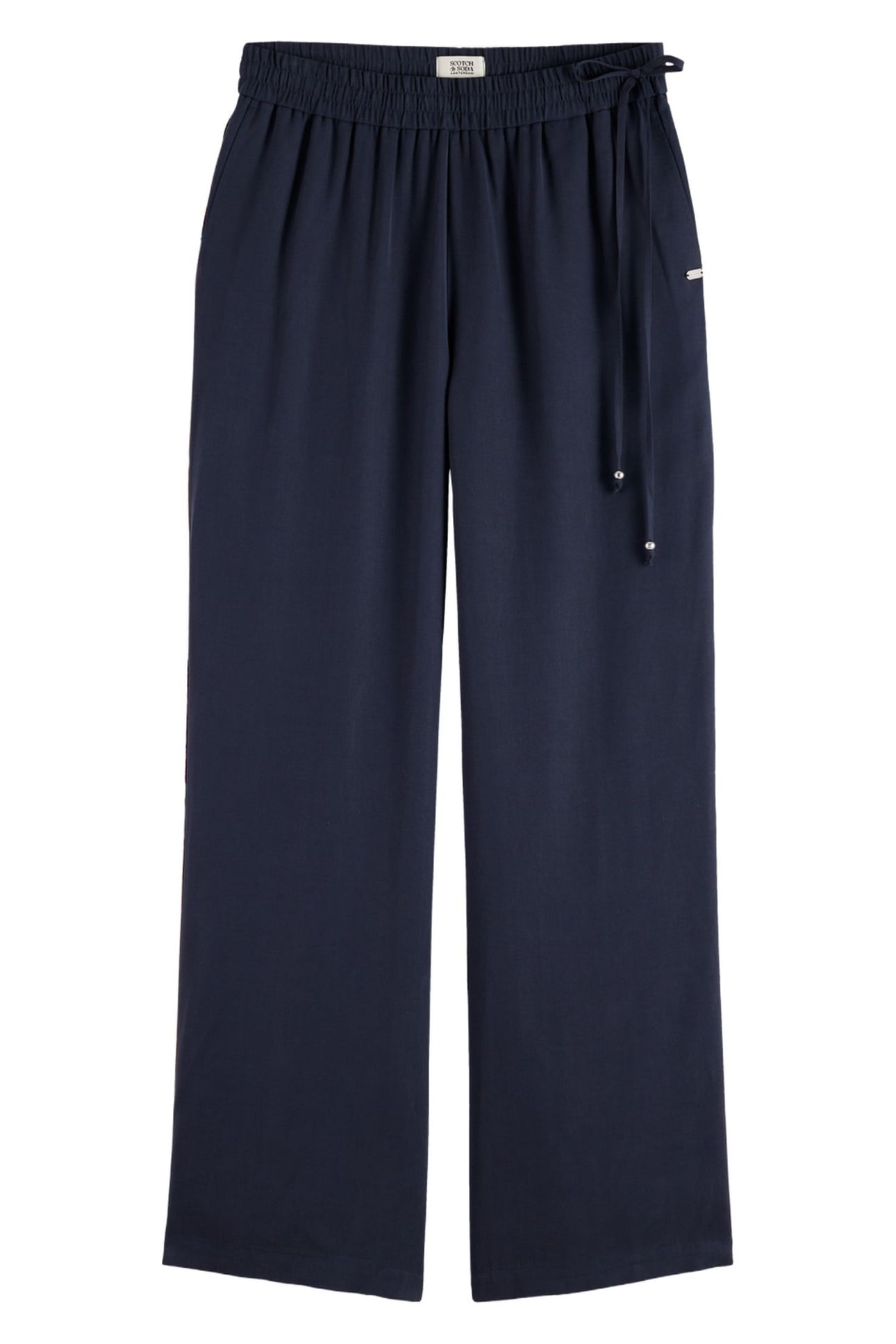 GIA - MID RISE WIDE LEG ELASTICATED TROUSERS MIDNIGHT BLUE 4