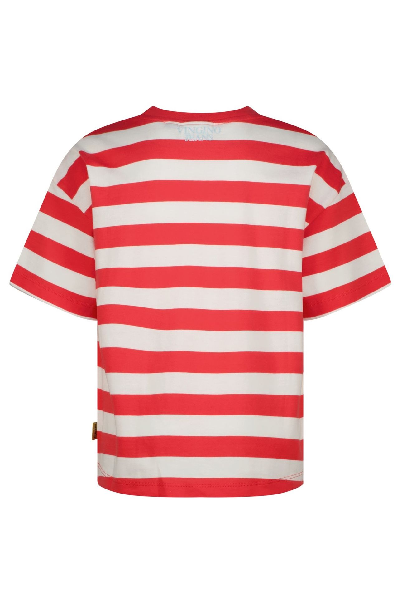 GIRLS BASIC STRIPE TEE T-SHIRT BREEZE RED 2