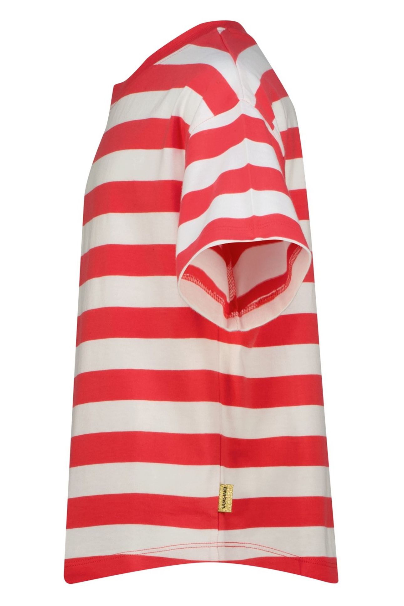 GIRLS BASIC STRIPE TEE T-SHIRT BREEZE RED 3