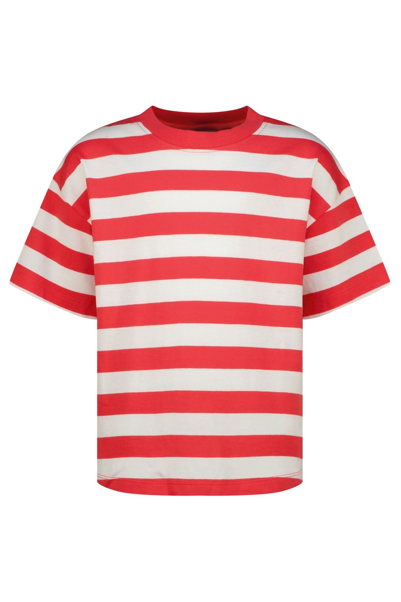 GIRLS BASIC STRIPE TEE T-SHIRT BREEZE RED 1