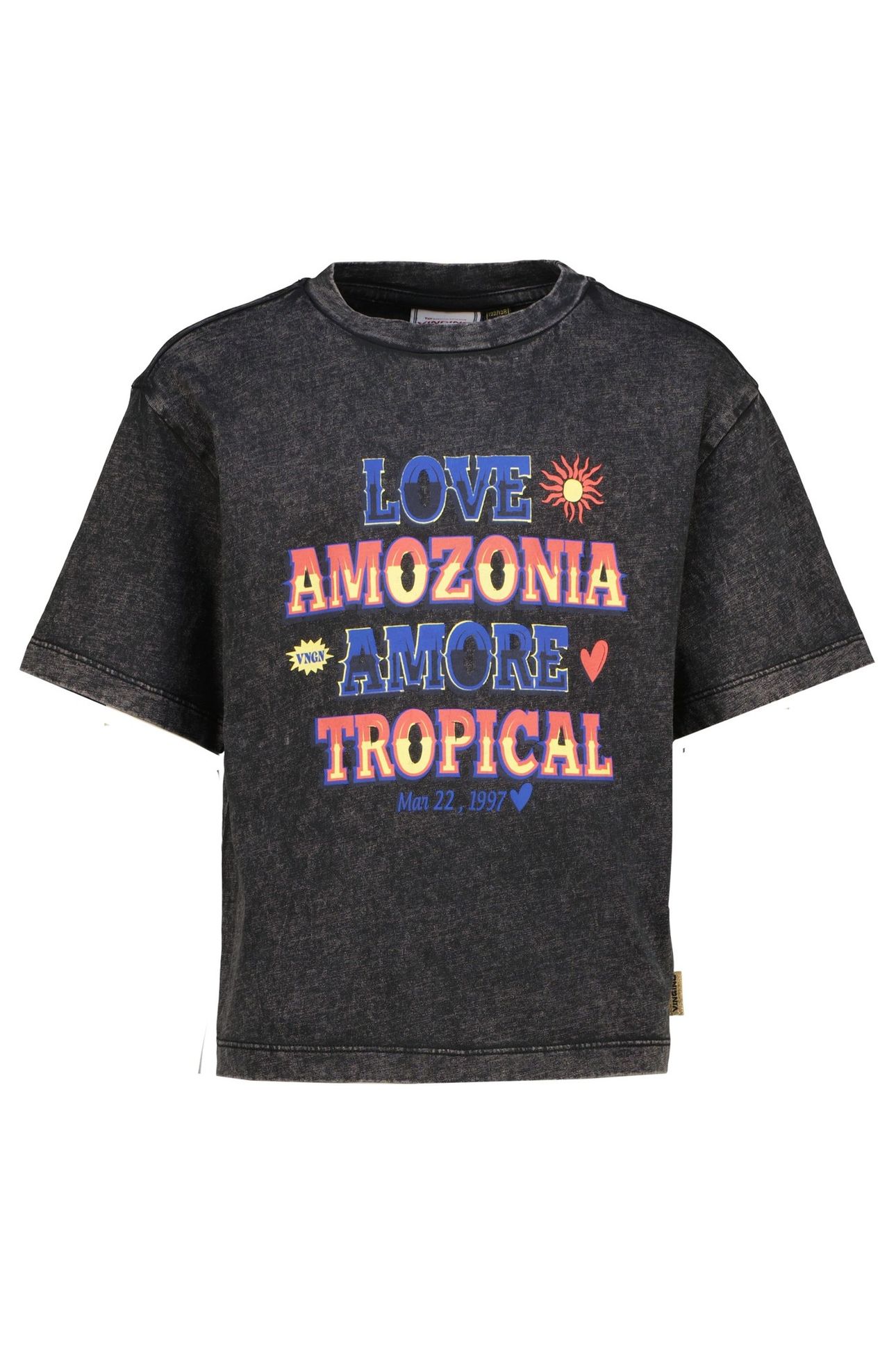 GIRLS HANIZA T-SHIRT WASHED BLACK 1