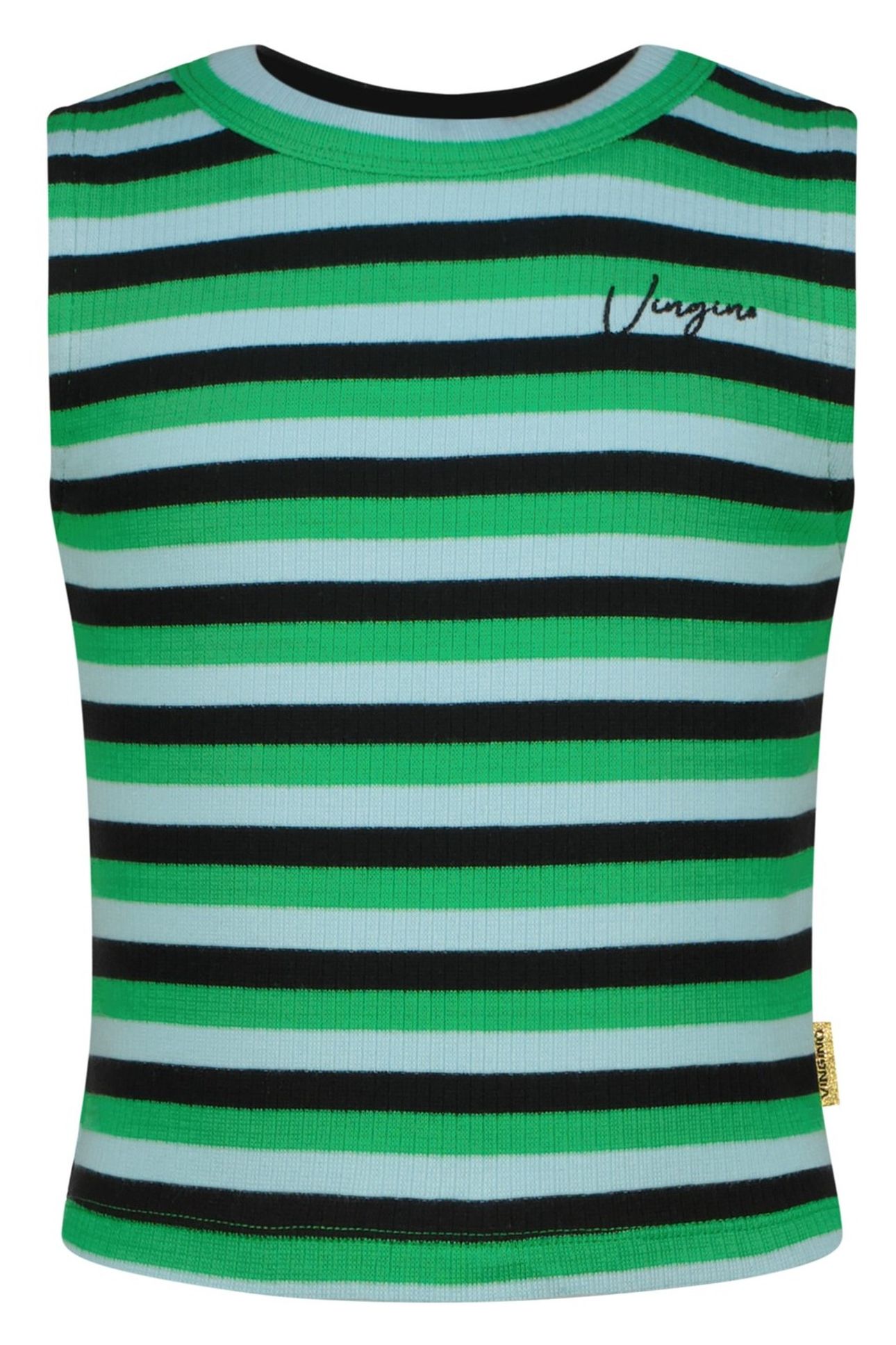 GIRLS BASIC-CROP RIB TOP TOP MULTICOLOR GREEN 1
