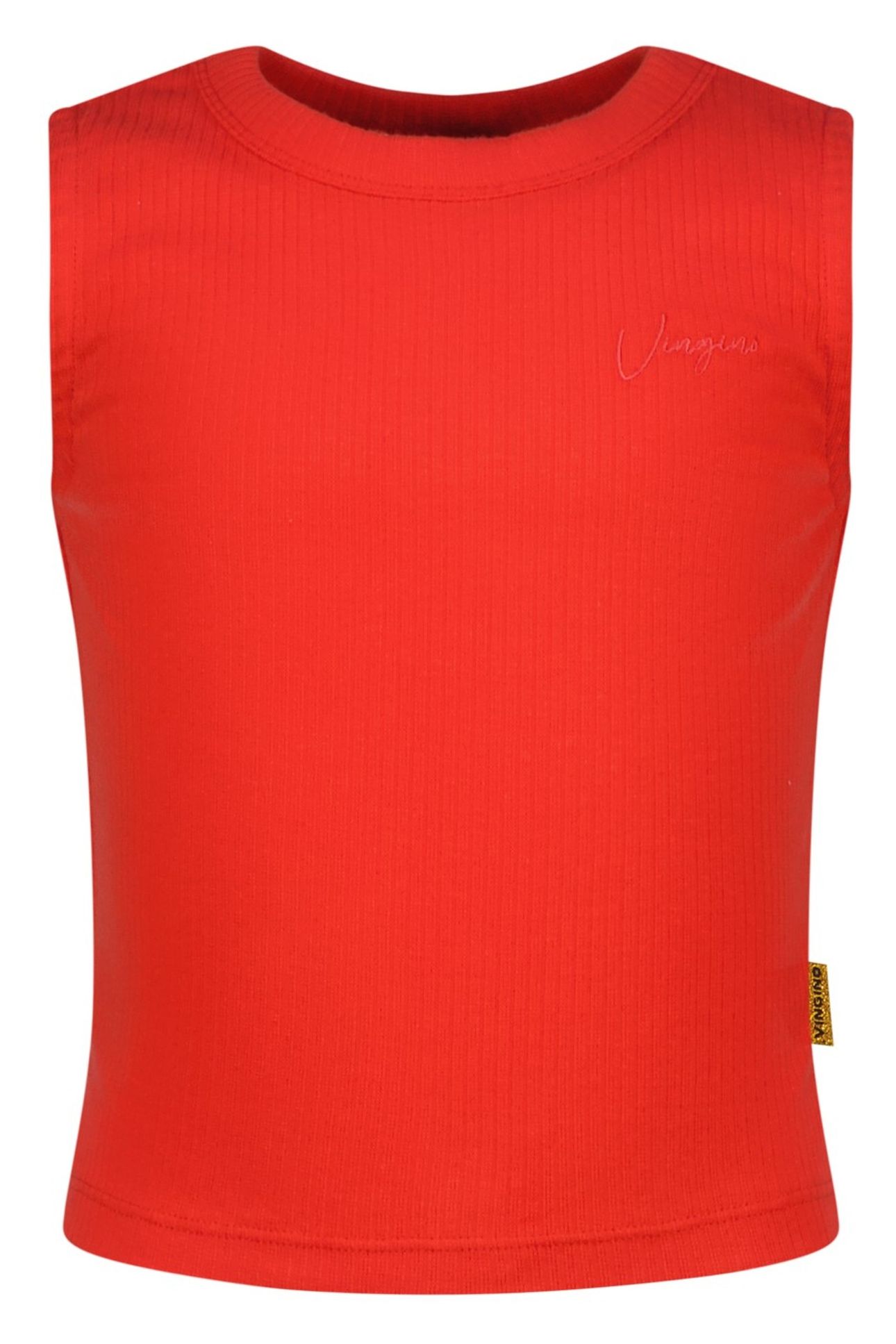 GIRLS BASIC-CROP RIB TOP TOP BREEZE RED 1
