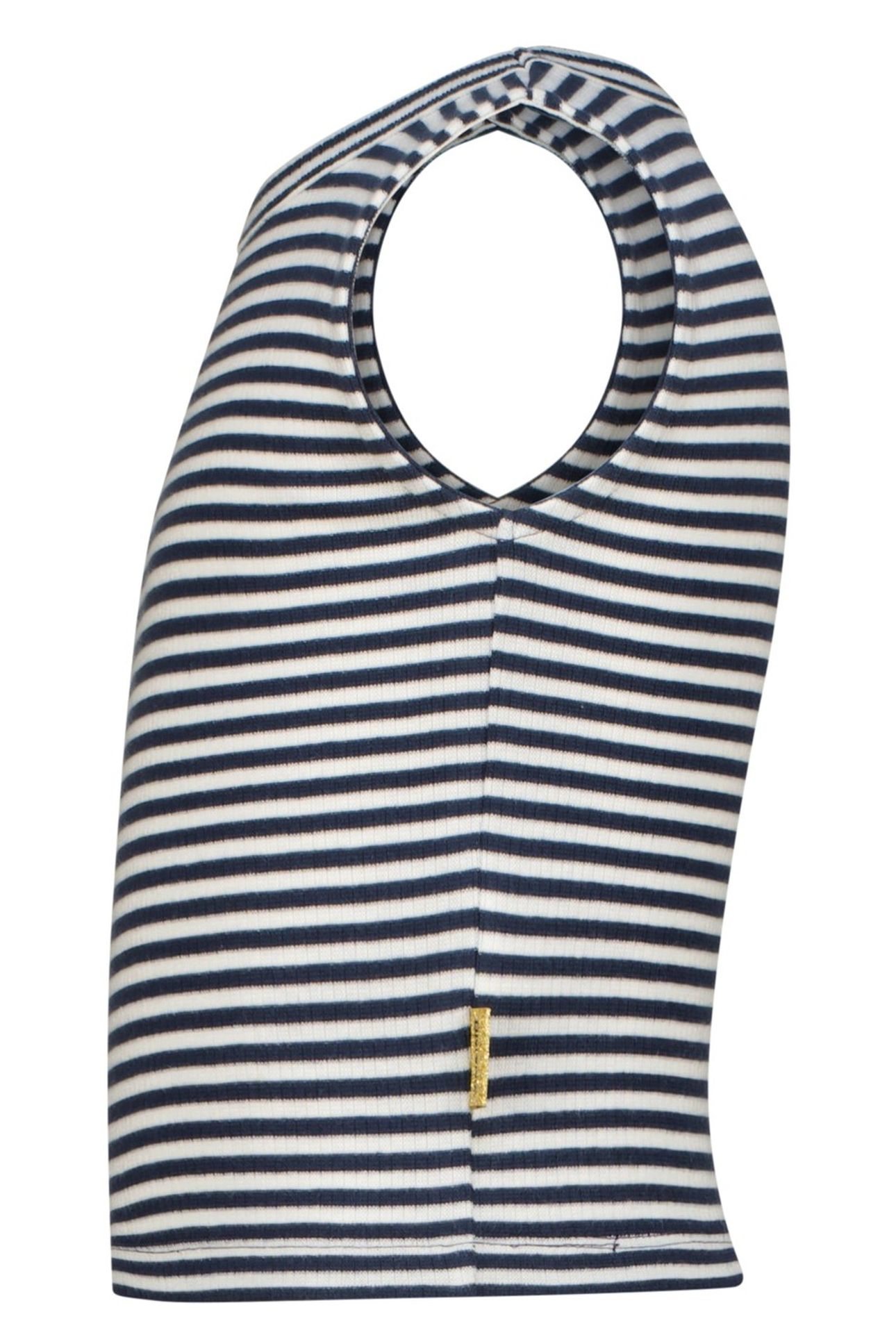GIRLS BASIC-CROP RIB TOP STRIPE TOP DARK BLUE 3