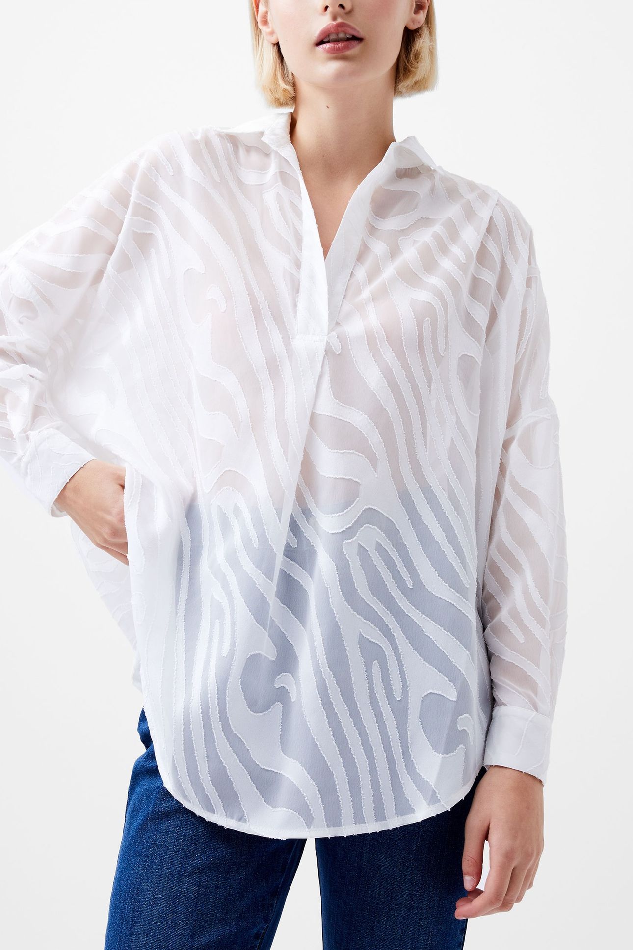 ZEBRA DEVORE POPOVER WINTER WHITE 2