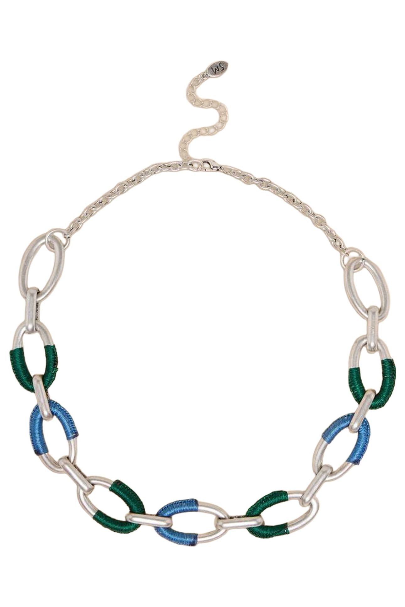 UNA LINK NECKLACE SILVER TONE METALLIC 1