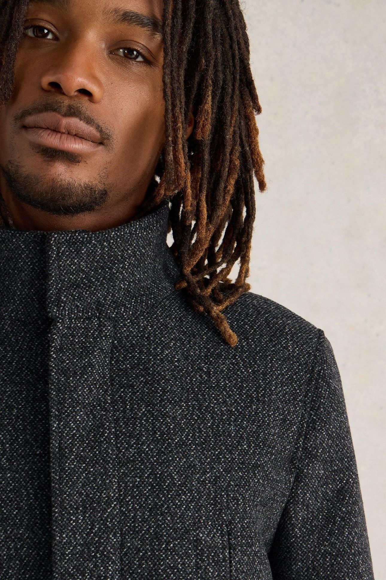 WOOL FUNNEL COAT DARK GREY 5