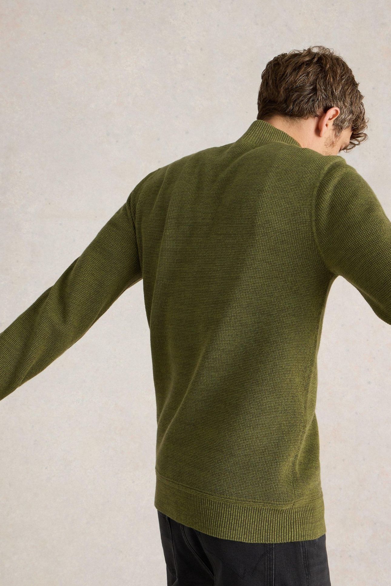 ATTADALE FUNNEL NECK JUMPER KHAKI GREEN 3