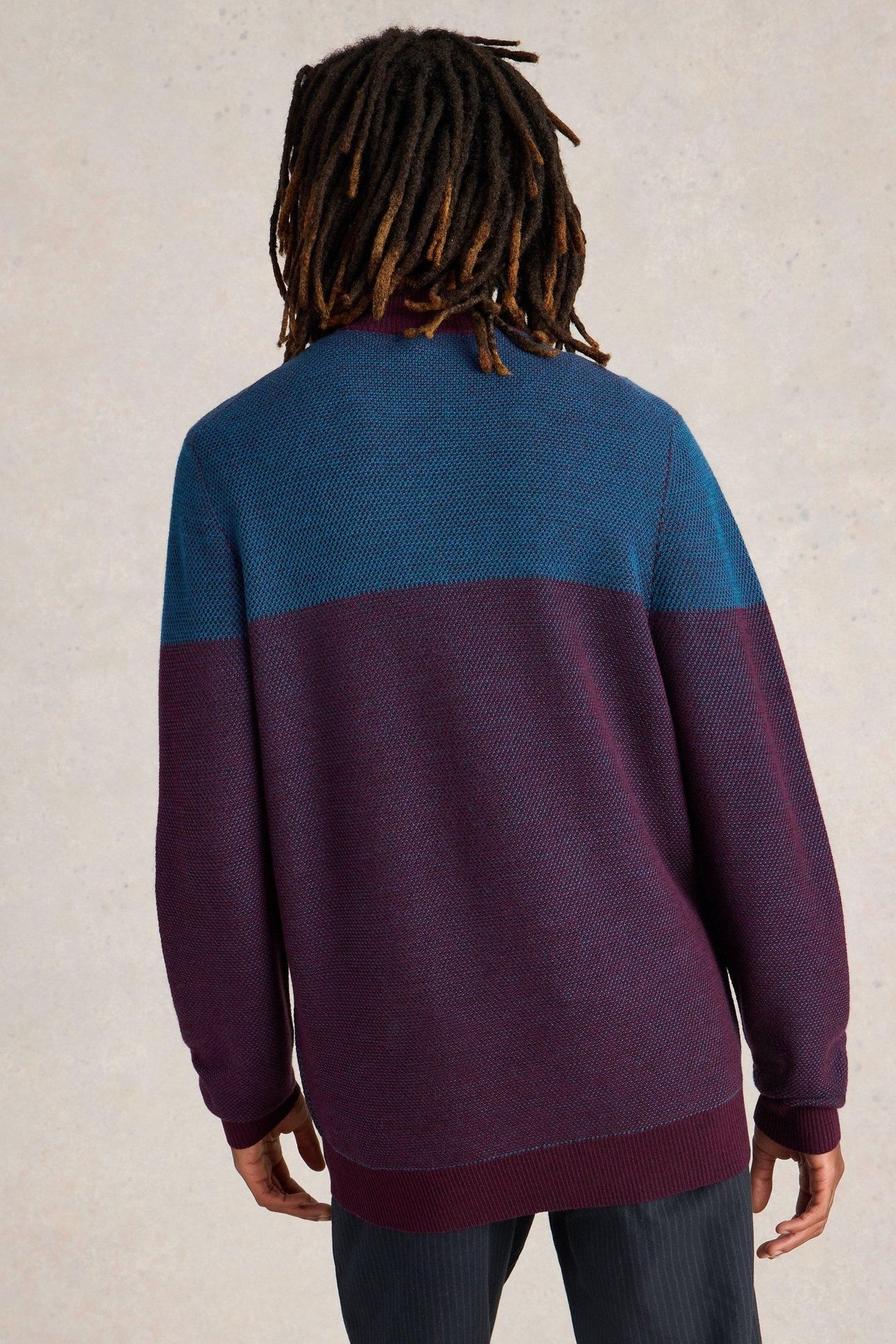 NEWPORT MERINO JACQUARD FUNNEL PLUM MULTI 2