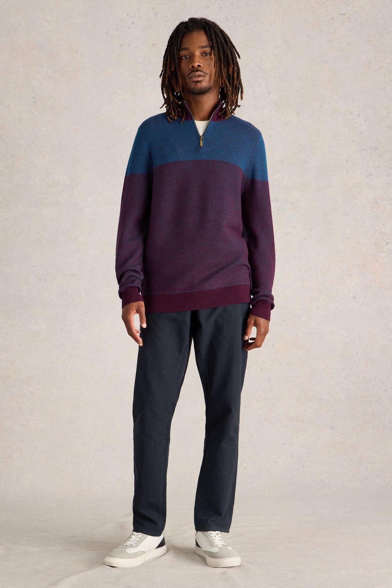 NEWPORT MERINO JACQUARD FUNNEL PLUM MULTI 1