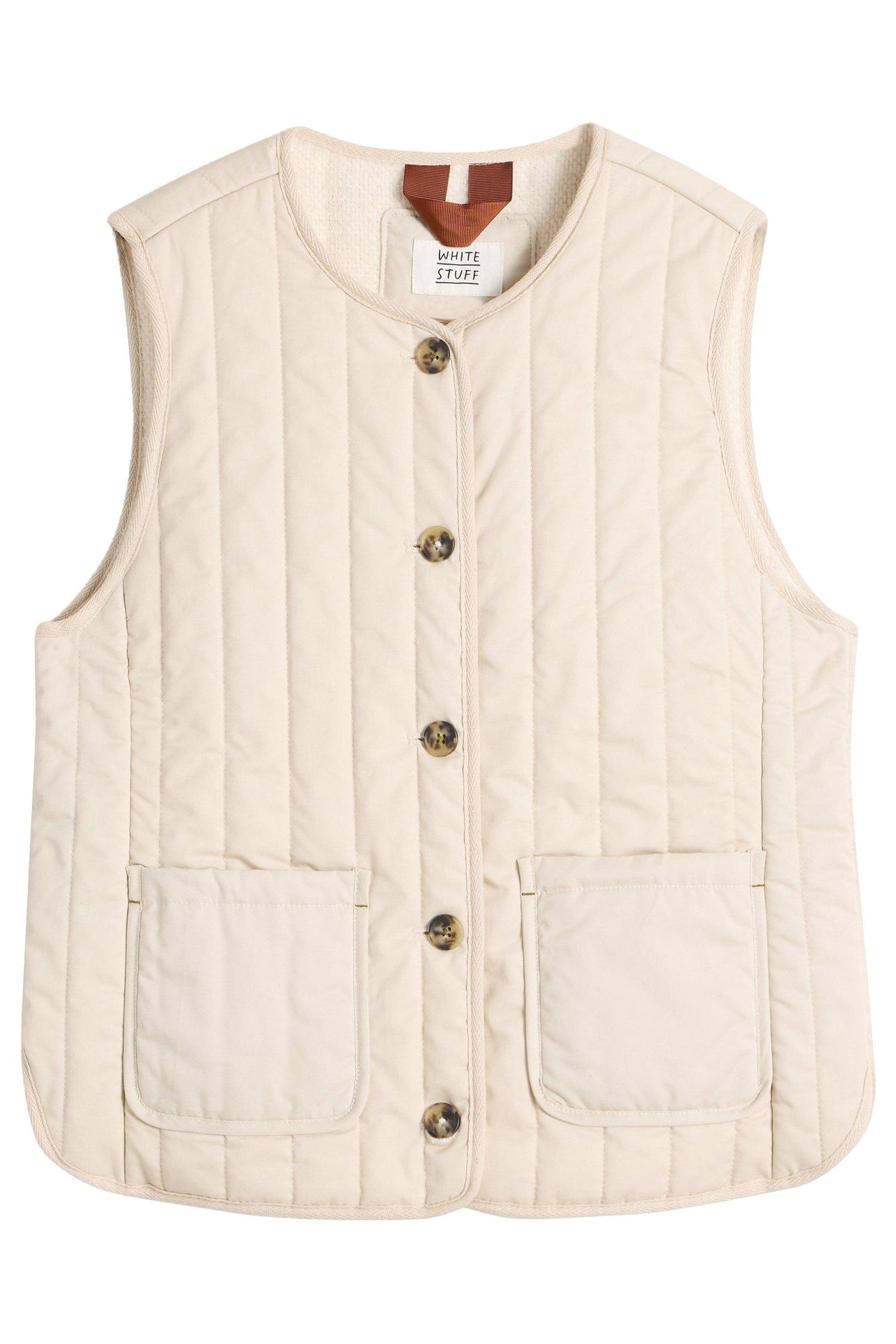 EMMA QUILTED GILET NATURAL WHITE 3