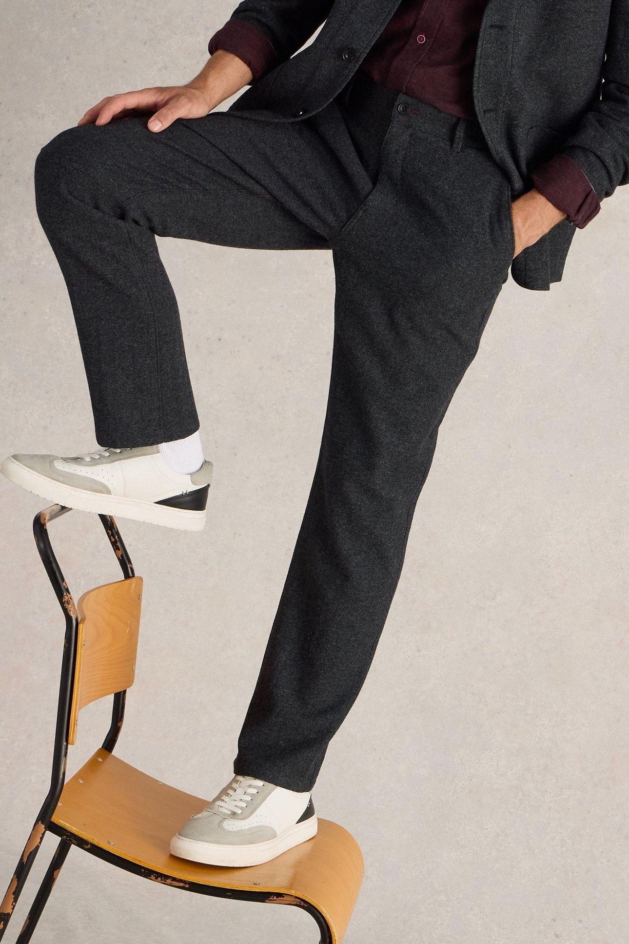 MCKAY WOOL TROUSER CHARCOAL GREY 6