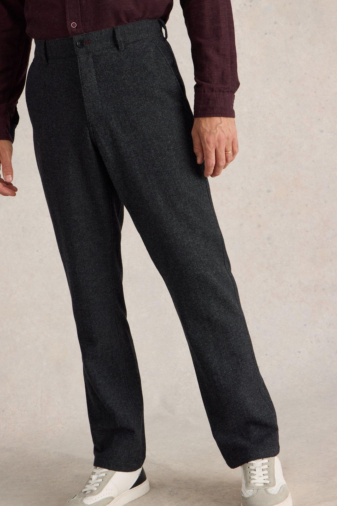 MCKAY WOOL TROUSER CHARCOAL GREY 1