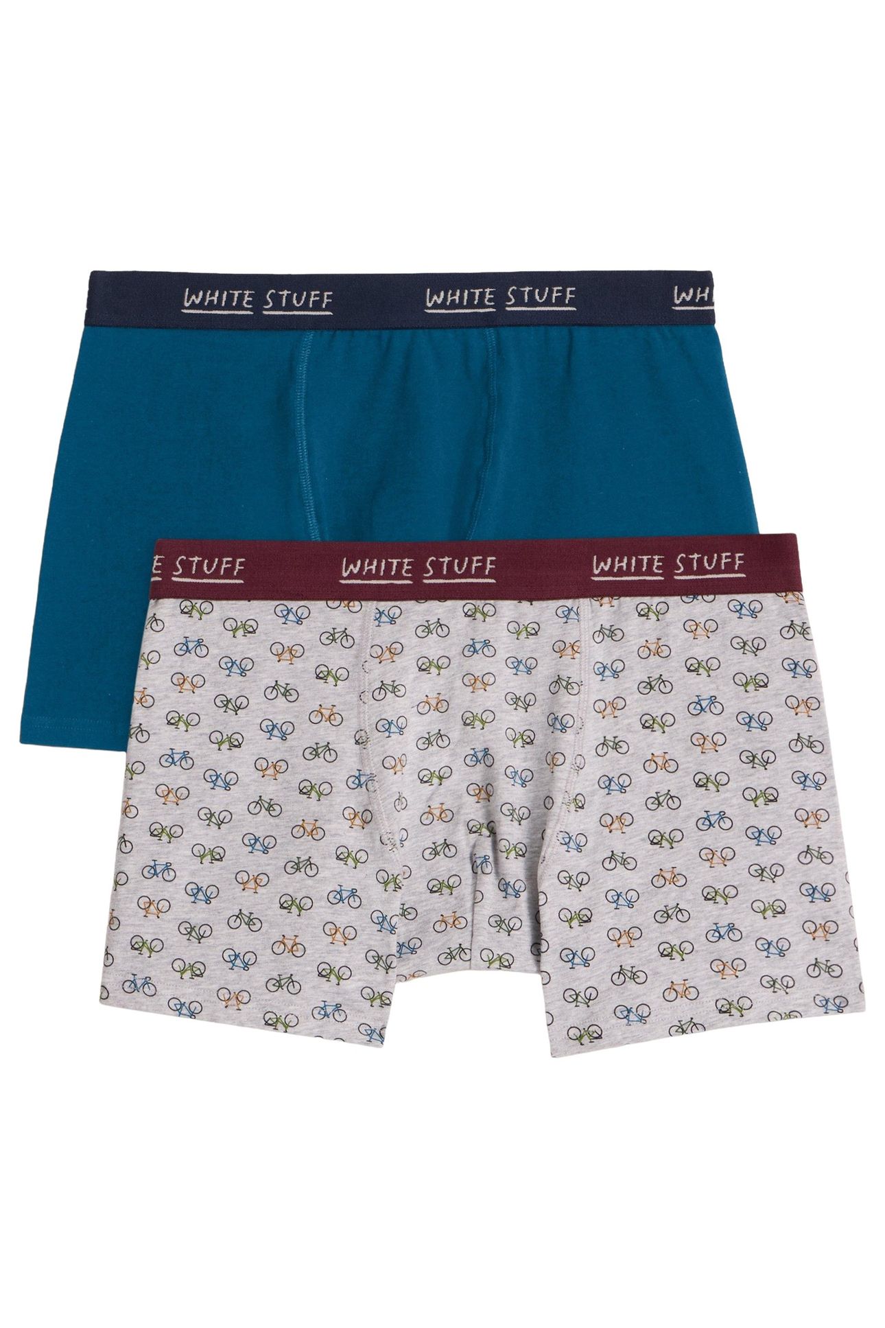2PACK BOXERS - PLAIN & PRINT TEAL MULTI 1