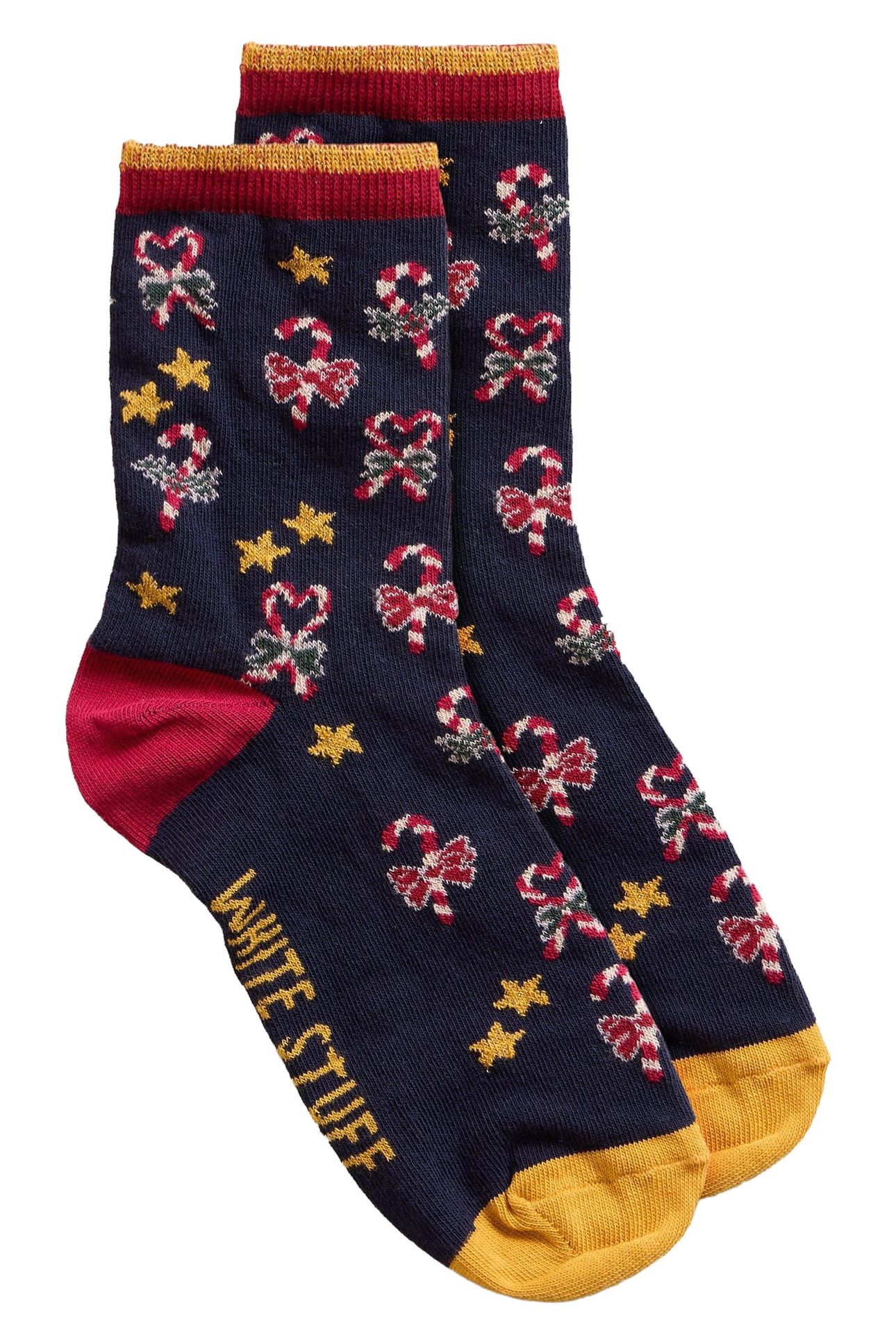CANDY CANE SOCK IN A CRACKER NAVY MULTI 1