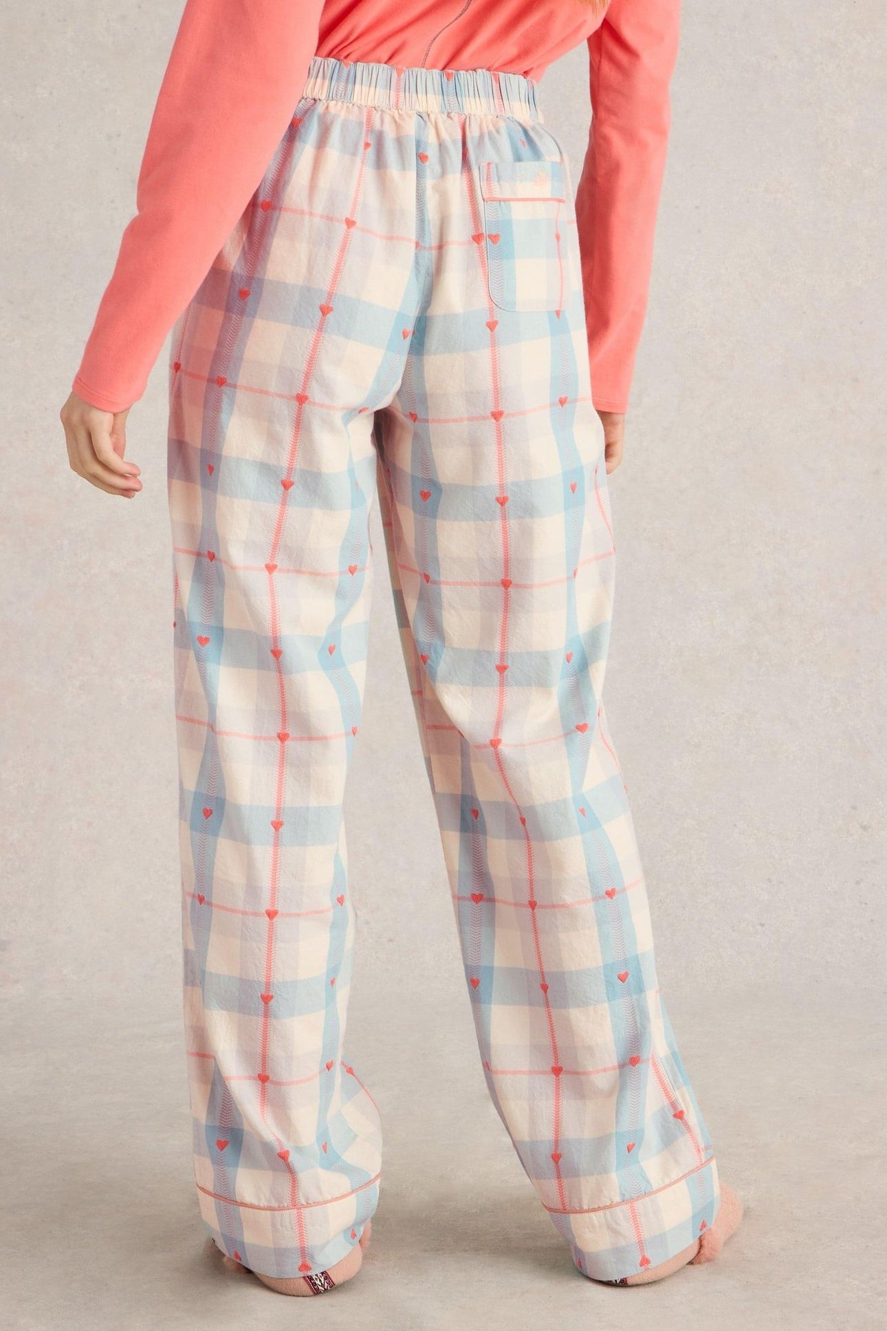 NINA ORGANIC CHECK PJ BOTTOM GREY MULTI 3